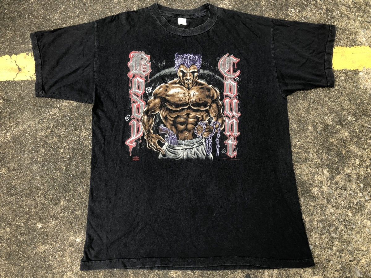 BODY COUNT バンドtシャツ 1992年 ビンテージ　ICE-T Vintage Ice-T Body Count T-Shirt Hip Hop Rap 1992 – For All