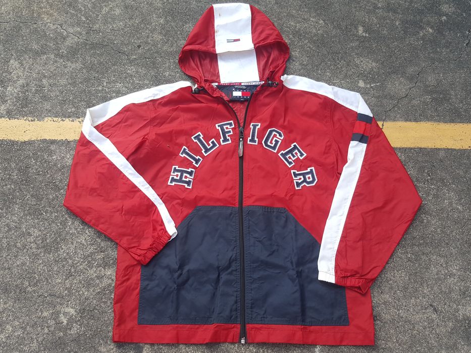 VTG Tommy Hilfiger USA Sailing Gear Colour Block Big Logo 