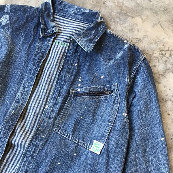 Masterpiece Rare Paint Splanter Denim Zipper Jacket 