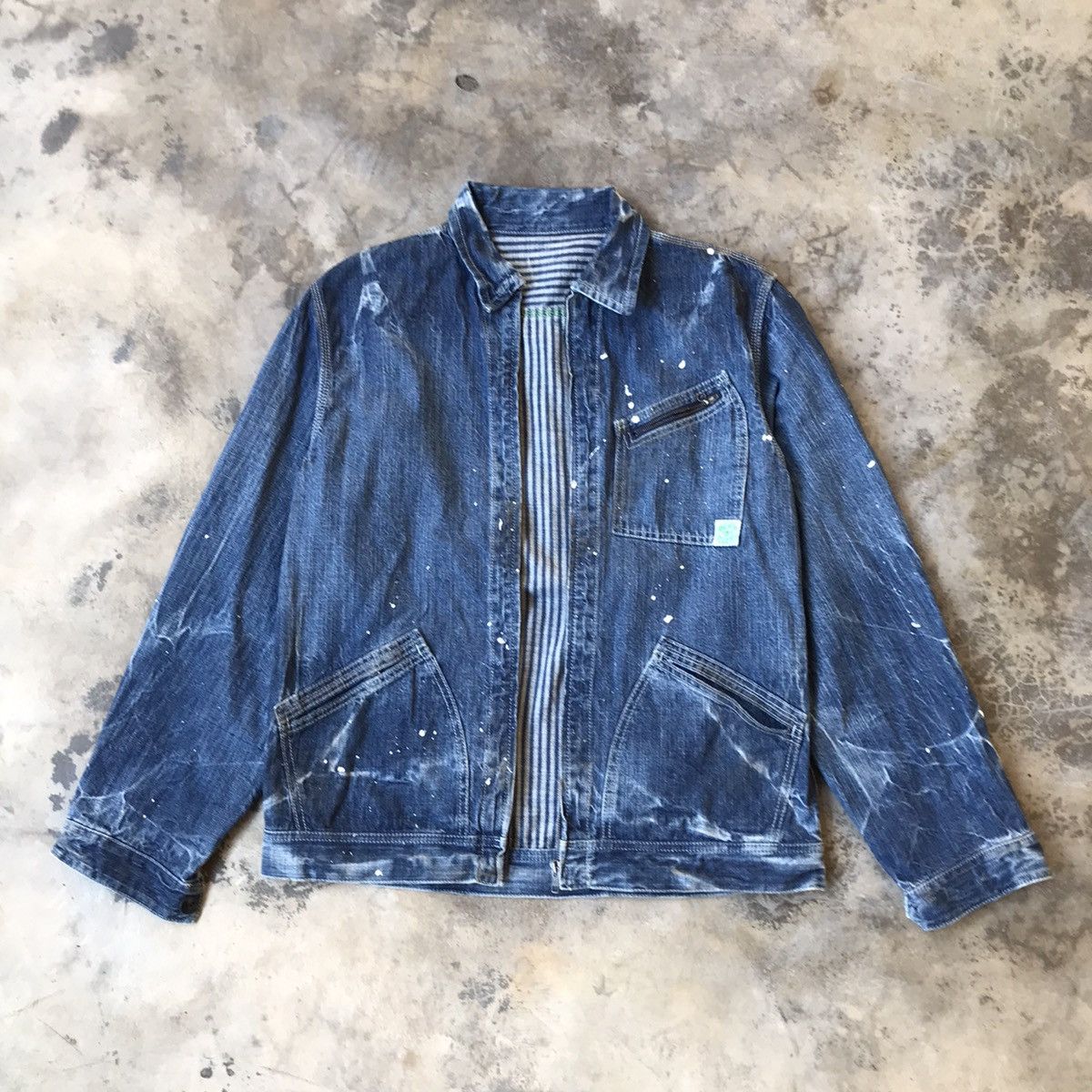 MasterPiece Rare Paint Splanter denim zipper jacket | Grailed