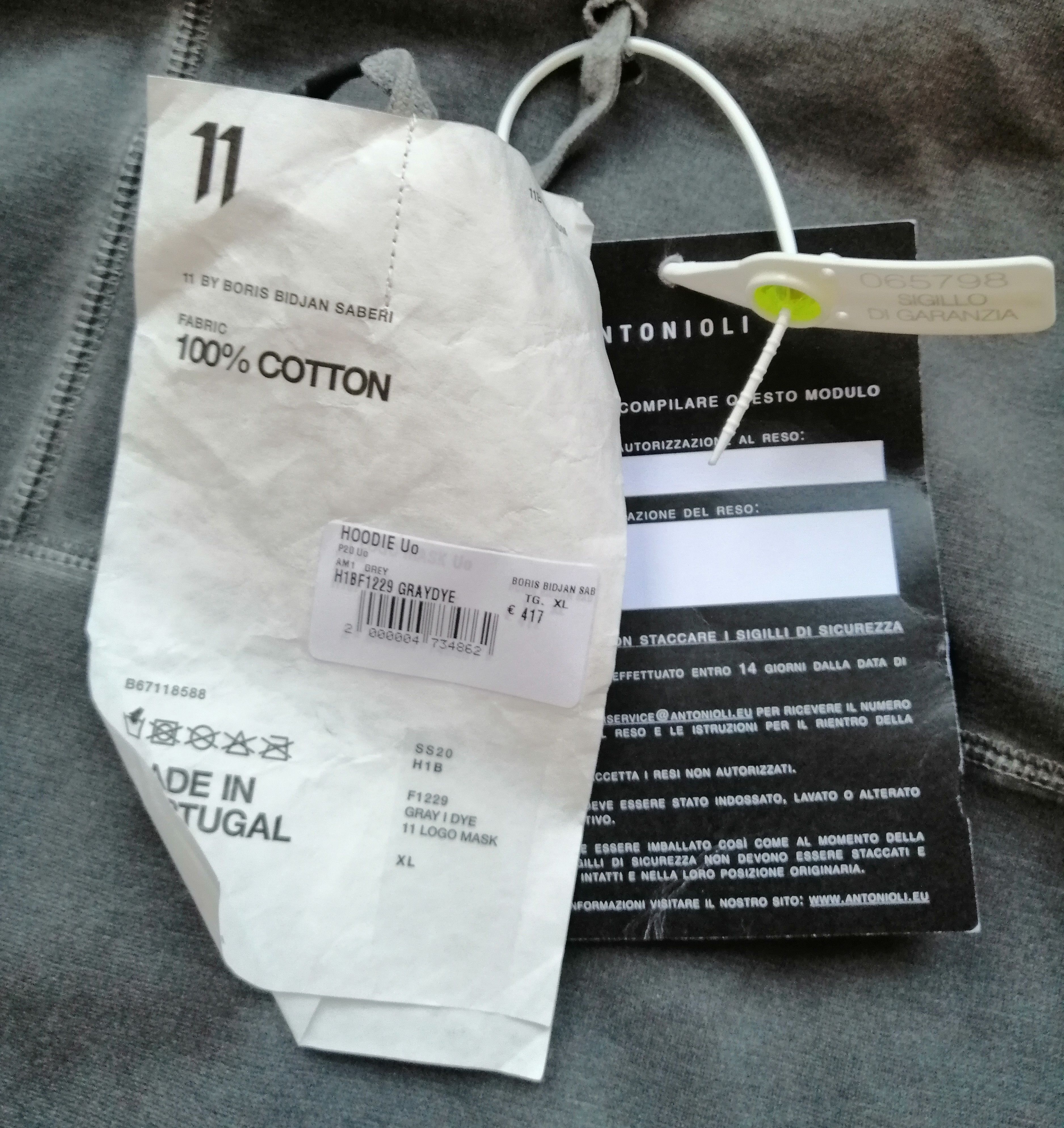 11 By Boris Bidjan Saberi 11 by Boris Bidjan Saberi Hoodie grey Size XL, H1B SS20 Size US XL / EU 56 / 4 - 7 Thumbnail