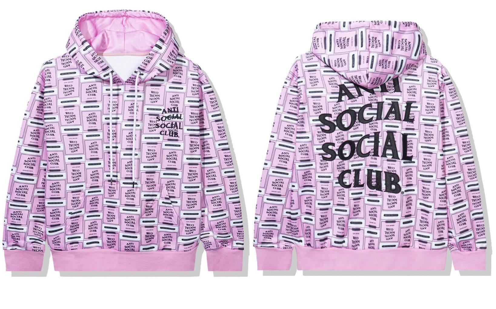 Anti Social Social Club DS Black ASSC Balcony Pink Hoodie Bape Kith KAWS VLONE FTP Size US XL / EU 56 / 4 - 1 Thumbnail