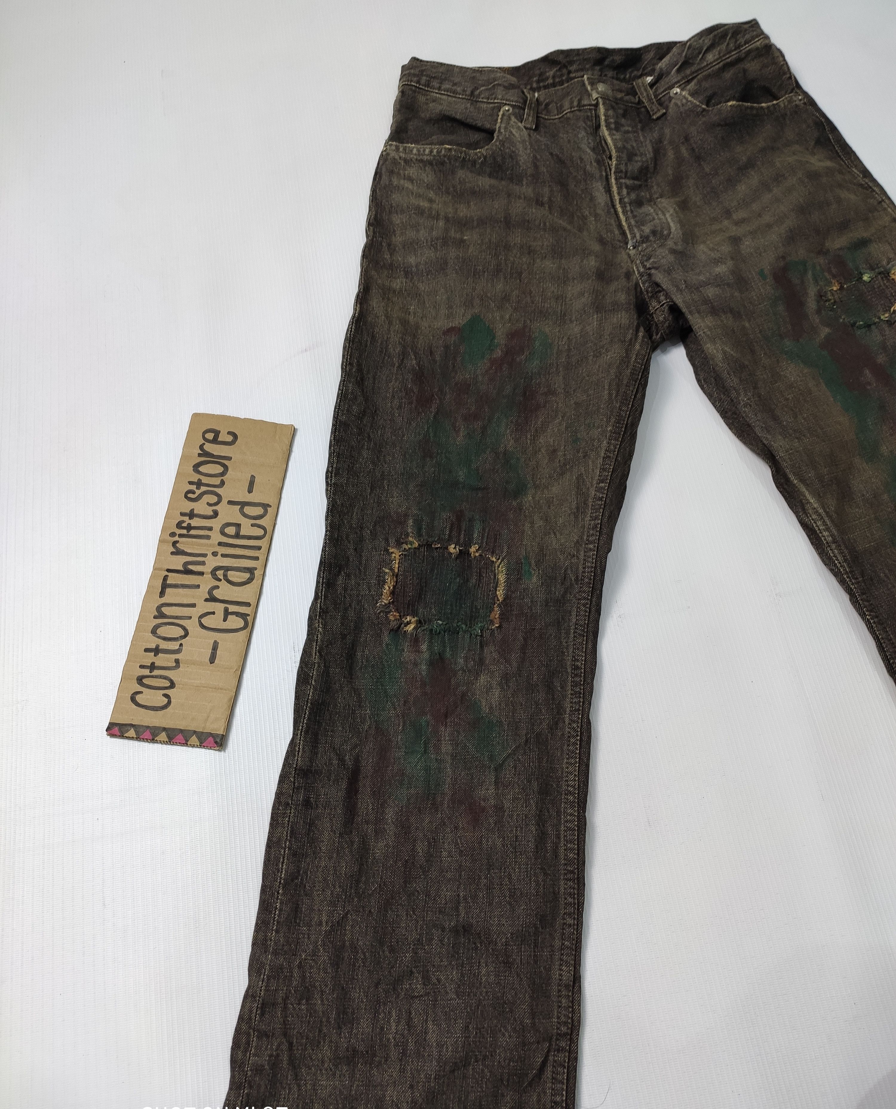 Japanese Brand PPFM Distressed Painter Denim Size US 31 - 9 Thumbnail