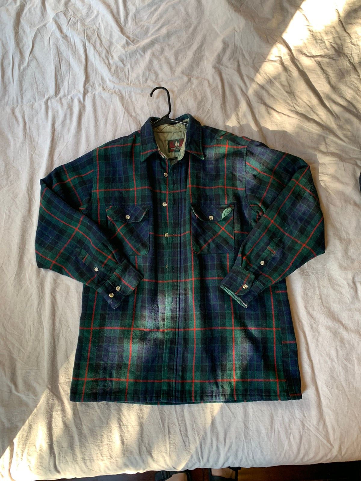 Vintage Green Plaid Shirt Jacket with Lining Size US L / EU 52-54 / 3 - 1 Preview
