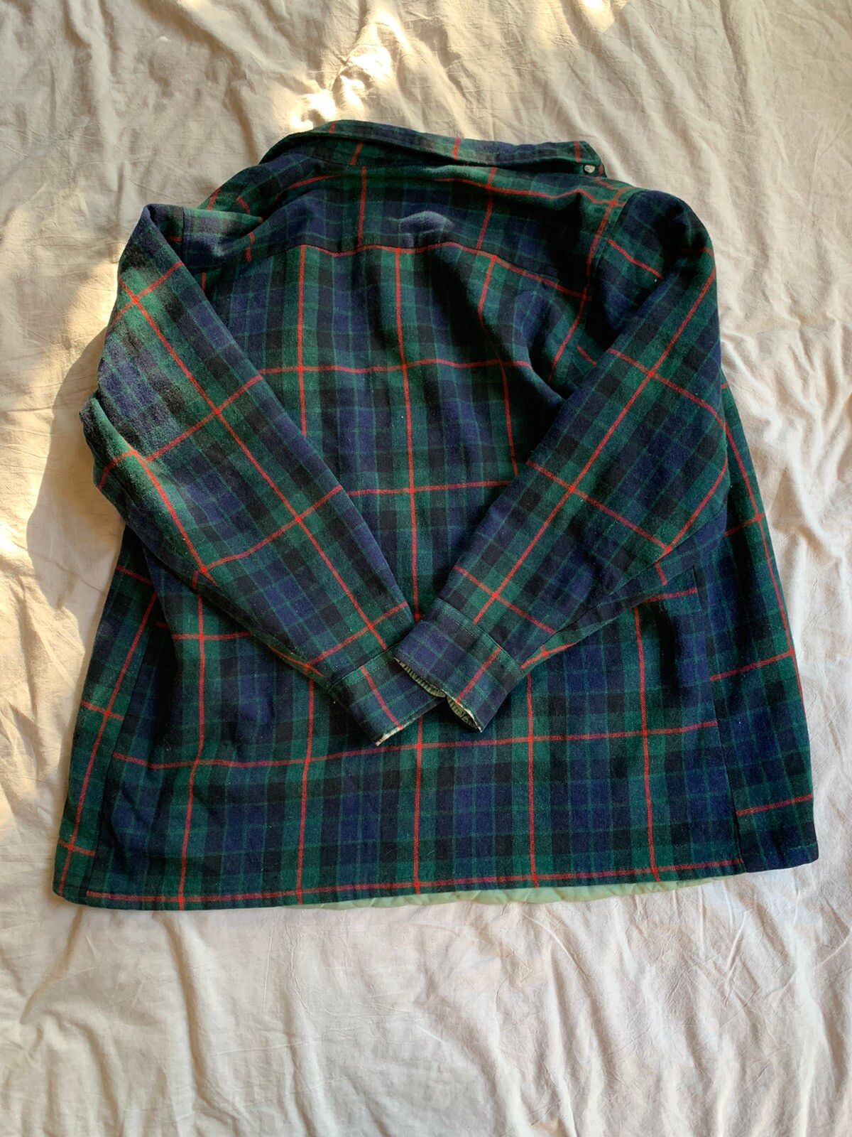 Vintage Green Plaid Shirt Jacket with Lining Size US L / EU 52-54 / 3 - 2 Preview