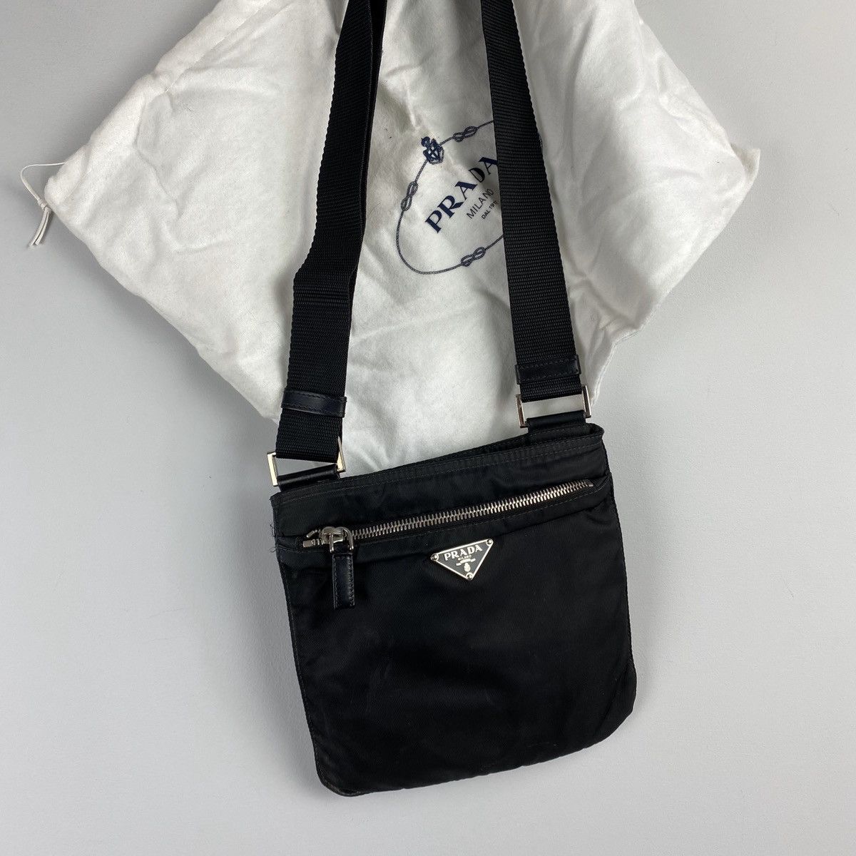Prada Authentic Prada Nylon Across Body Messenger Bag Size ONE SIZE - 2 Thumbnail