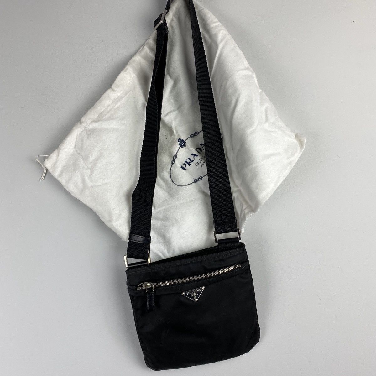 Prada Authentic Prada Nylon Across Body Messenger Bag Size ONE SIZE - 1 Thumbnail