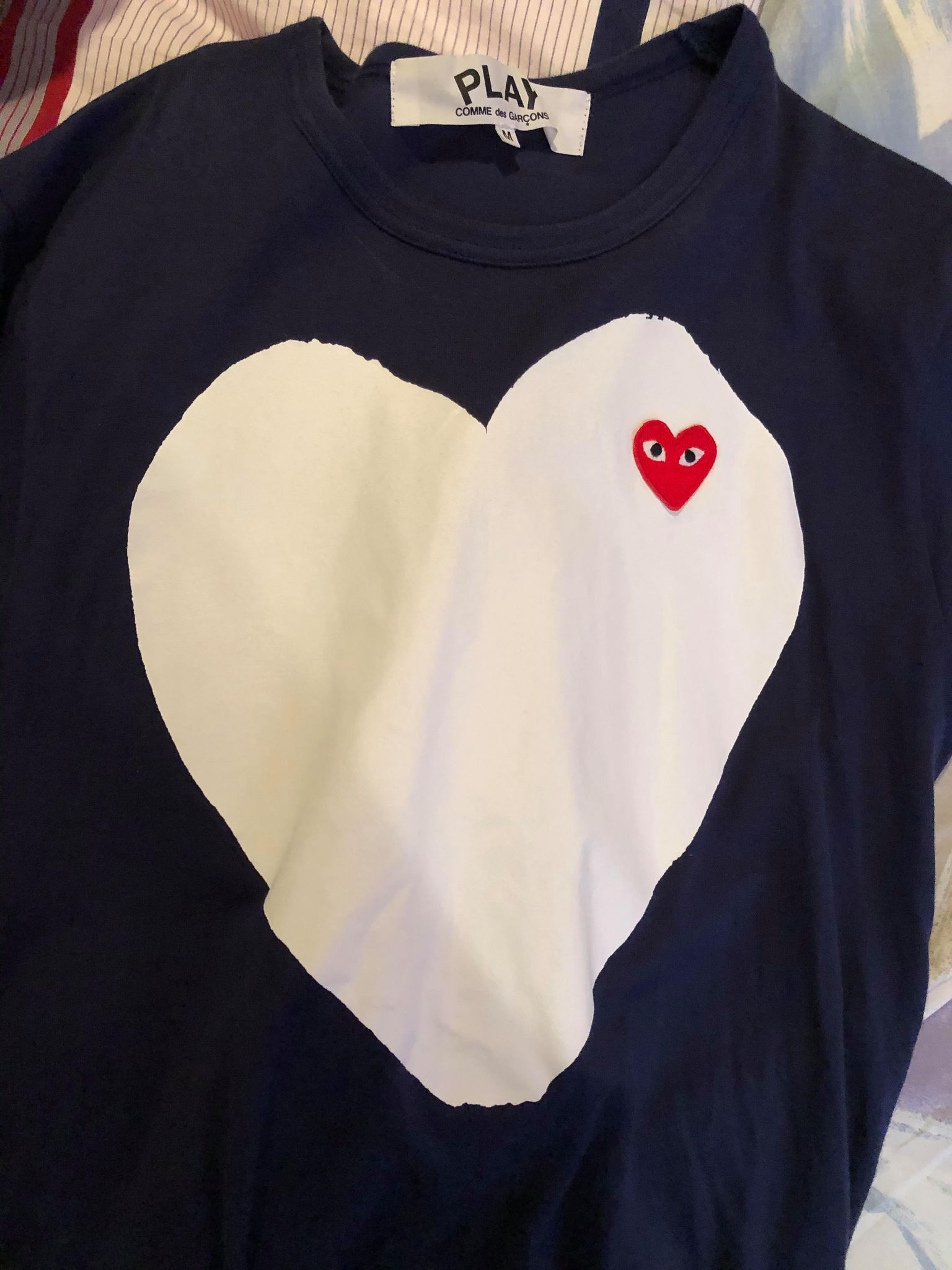 Navy blue cdg shirt sale