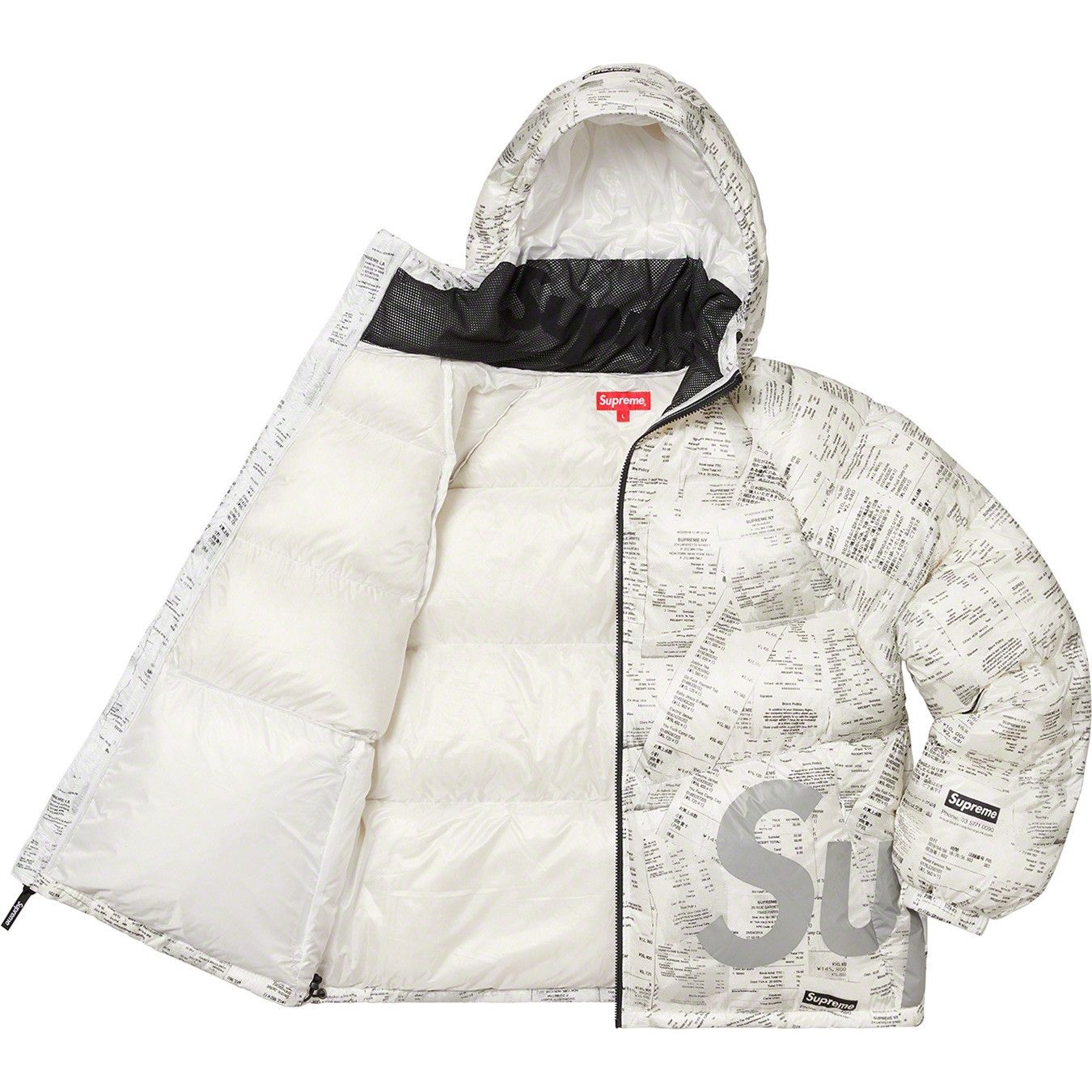 Supreme Supreme Hooded Down Jacket Receipt | Grailed