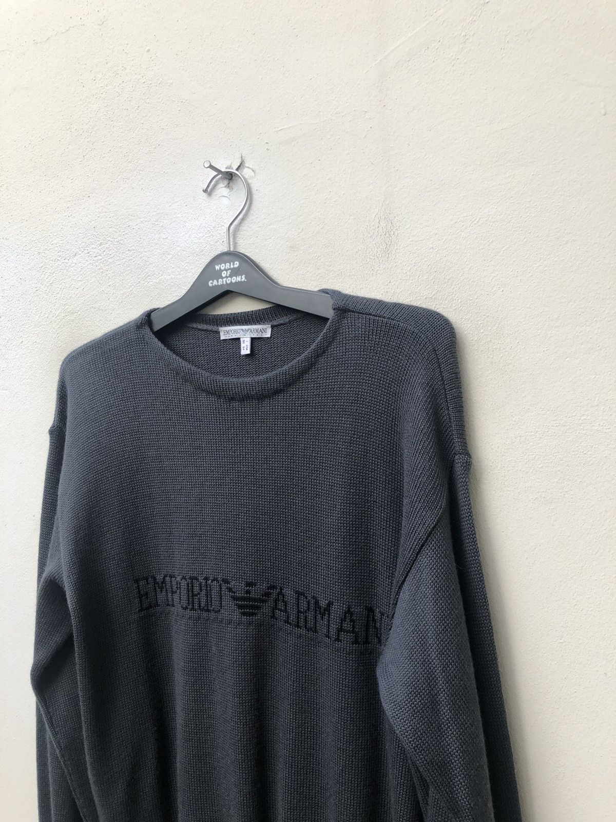 Emporio Armani × Vintage Vintage 90s Emporio Armani Italy Spell Out Knitwear Sweater Size US L / EU 52-54 / 3 - 4 Thumbnail