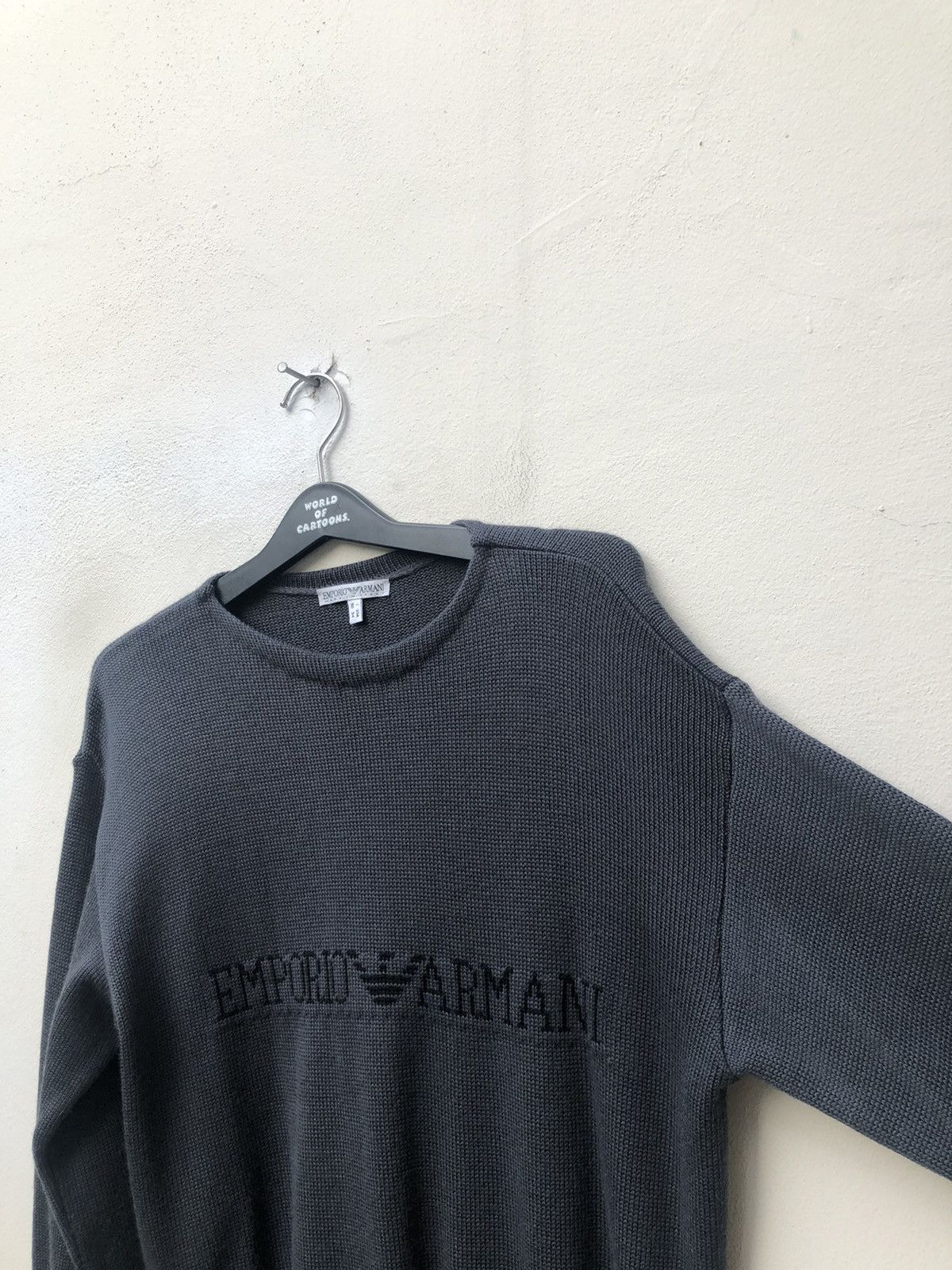 Emporio Armani × Vintage Vintage 90s Emporio Armani Italy Spell Out Knitwear Sweater Size US L / EU 52-54 / 3 - 6 Thumbnail