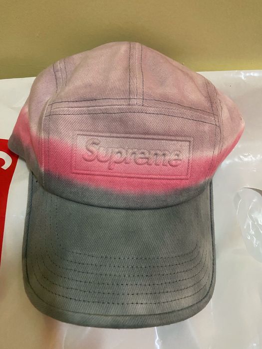 Supreme Supreme Embossed Denim Camp Cap (Pink Dip Dye) | Grailed