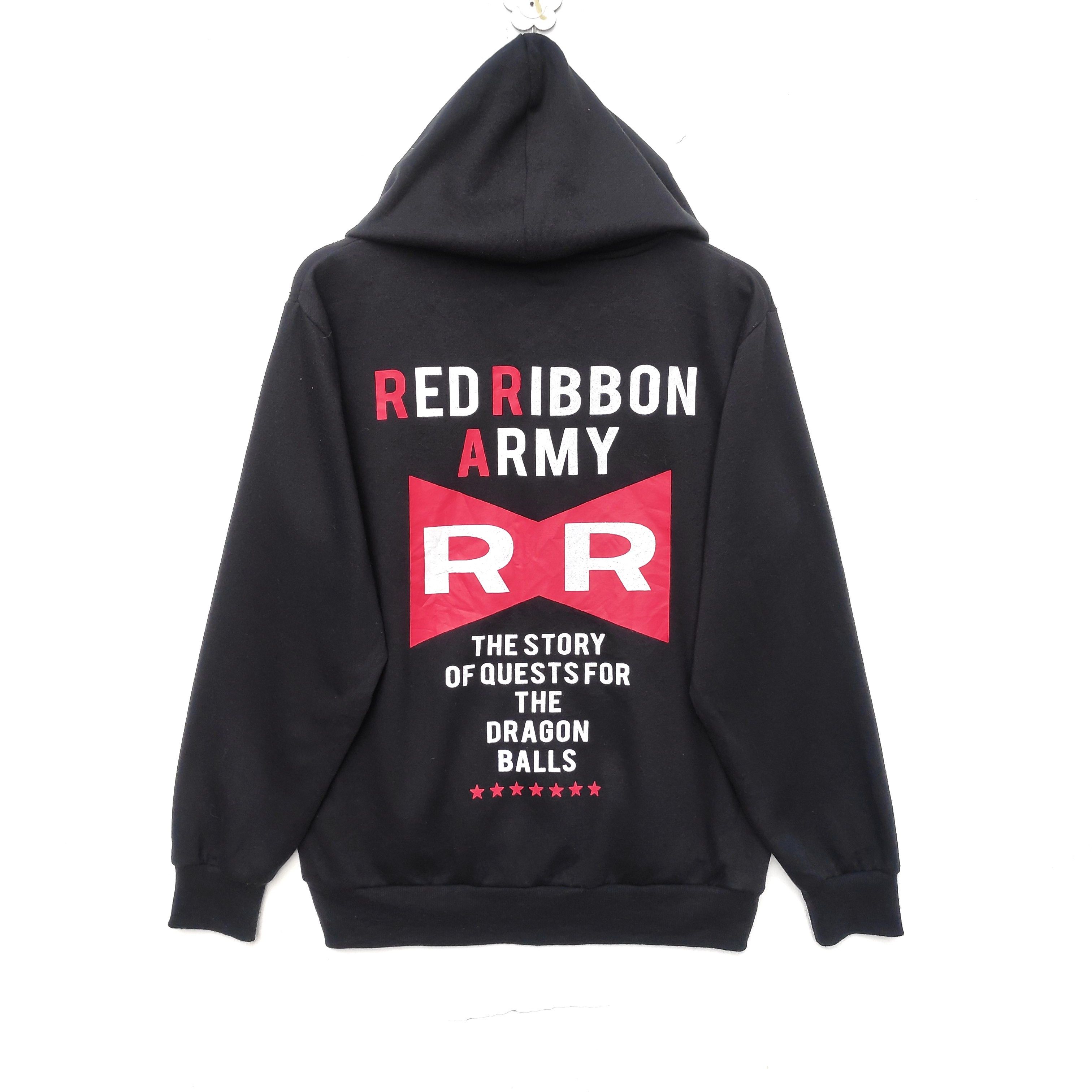 Japanese Brand Dragon Ball Red Ribbon Army Hoodie Black Large 90s Anime ...