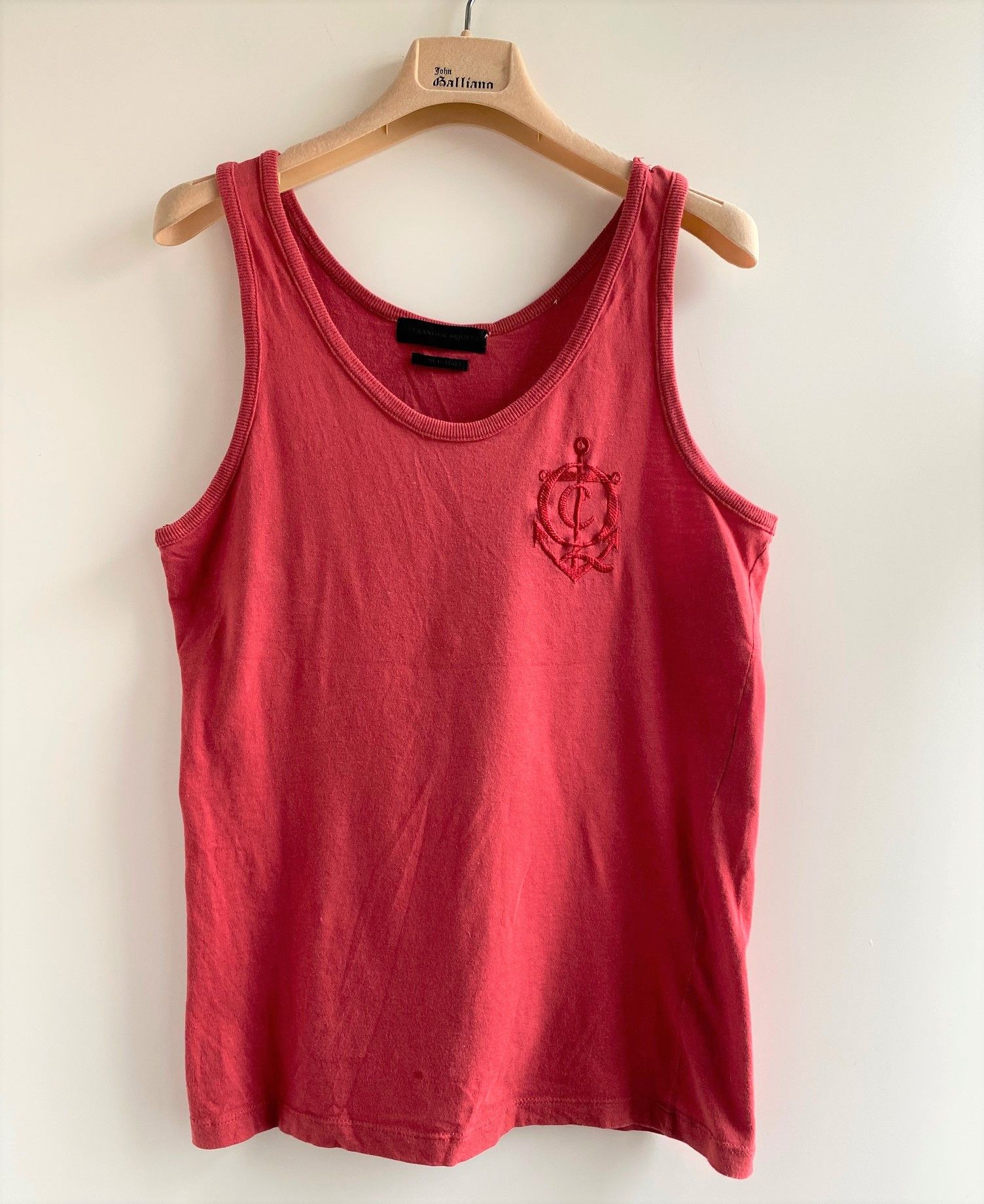 Tシャツ・カットソー ALEXANDER MCQUEEN SLASHED KNIT SLEEVELESS TOP Alexander McQueen SS1997 Tire Print Tank Top | Grailed