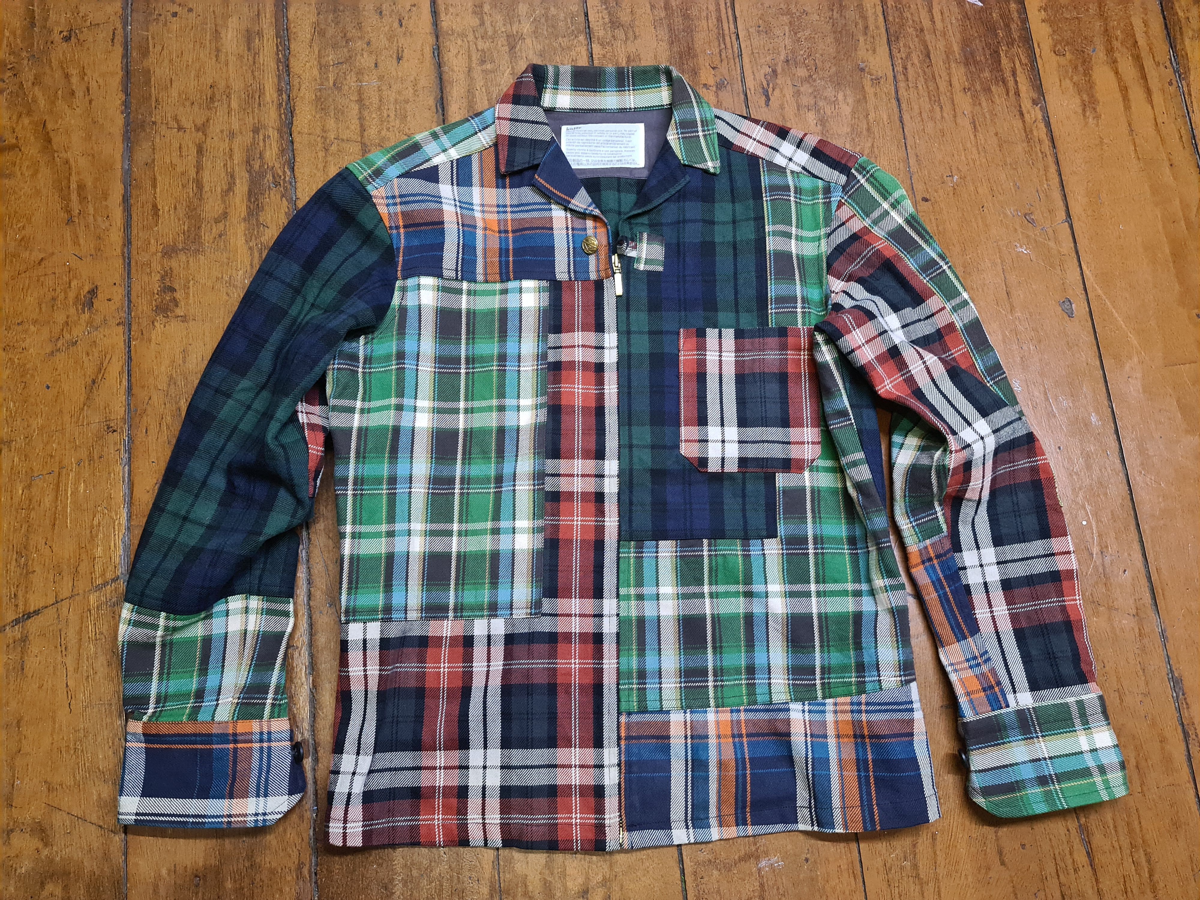 kolor patchwork zip-up jacket