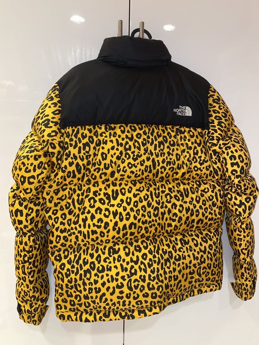 Supreme tnf leopard nuptse clearance jacket