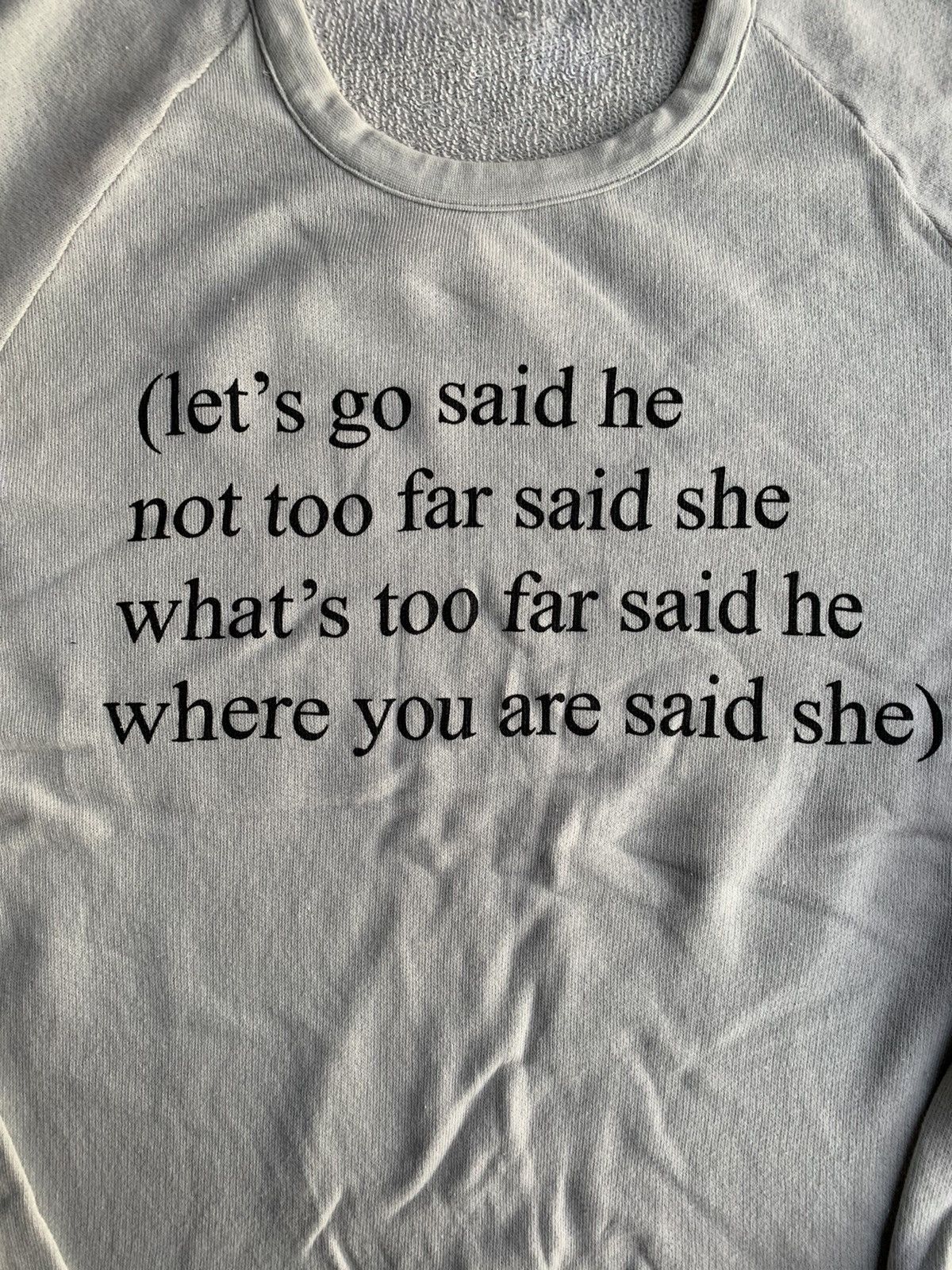 Ann Demeulemeester Let's Go Said He Poem Pullover Crewneck Ann Demeulemeester Let's Go Said He Poem Pullover Crewneck