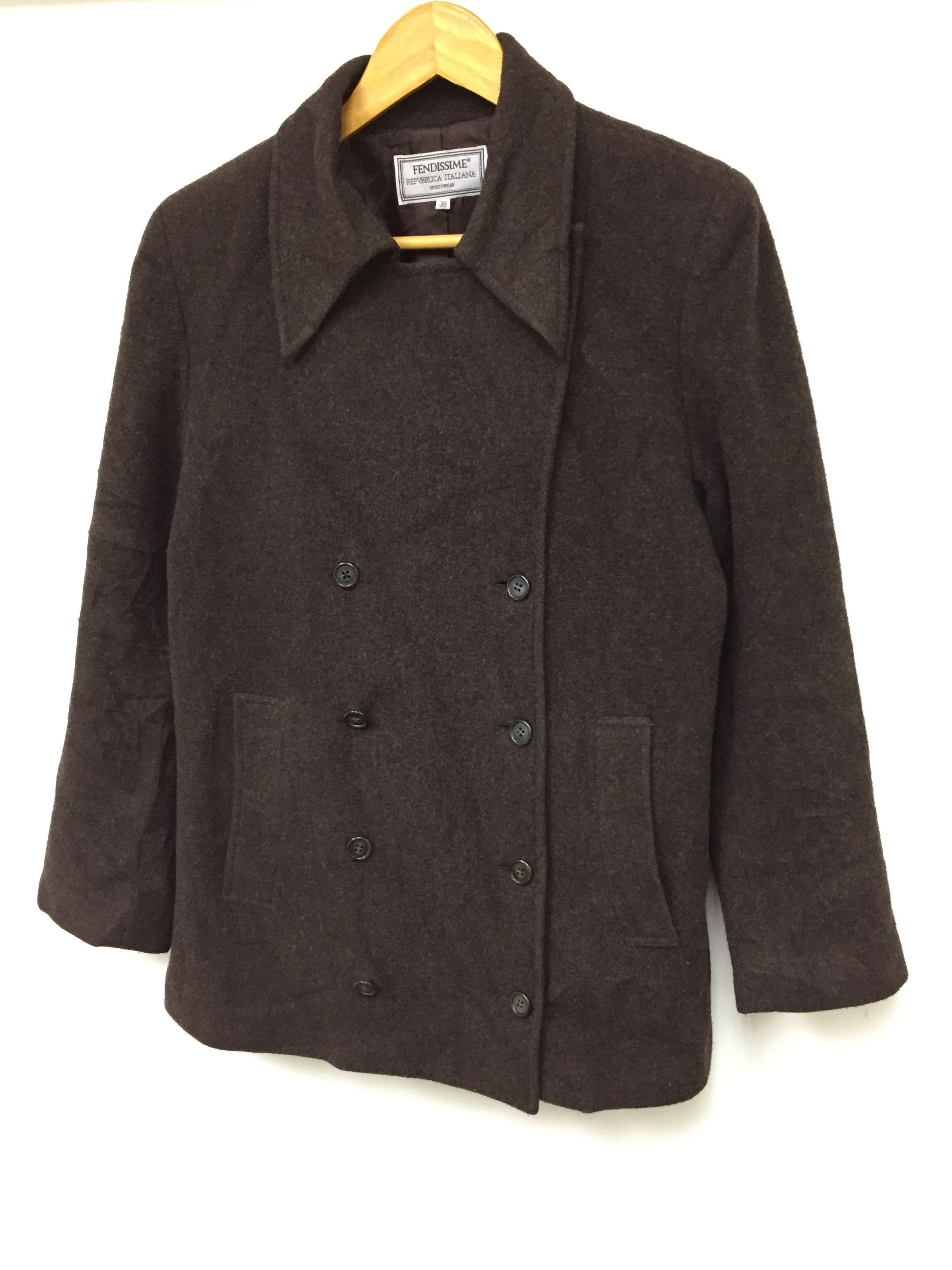 Fendi Fendissime by FENDI Asymmetrical Wool jacket luxury Size L / US 10 / IT 46 - 1 Thumbnail