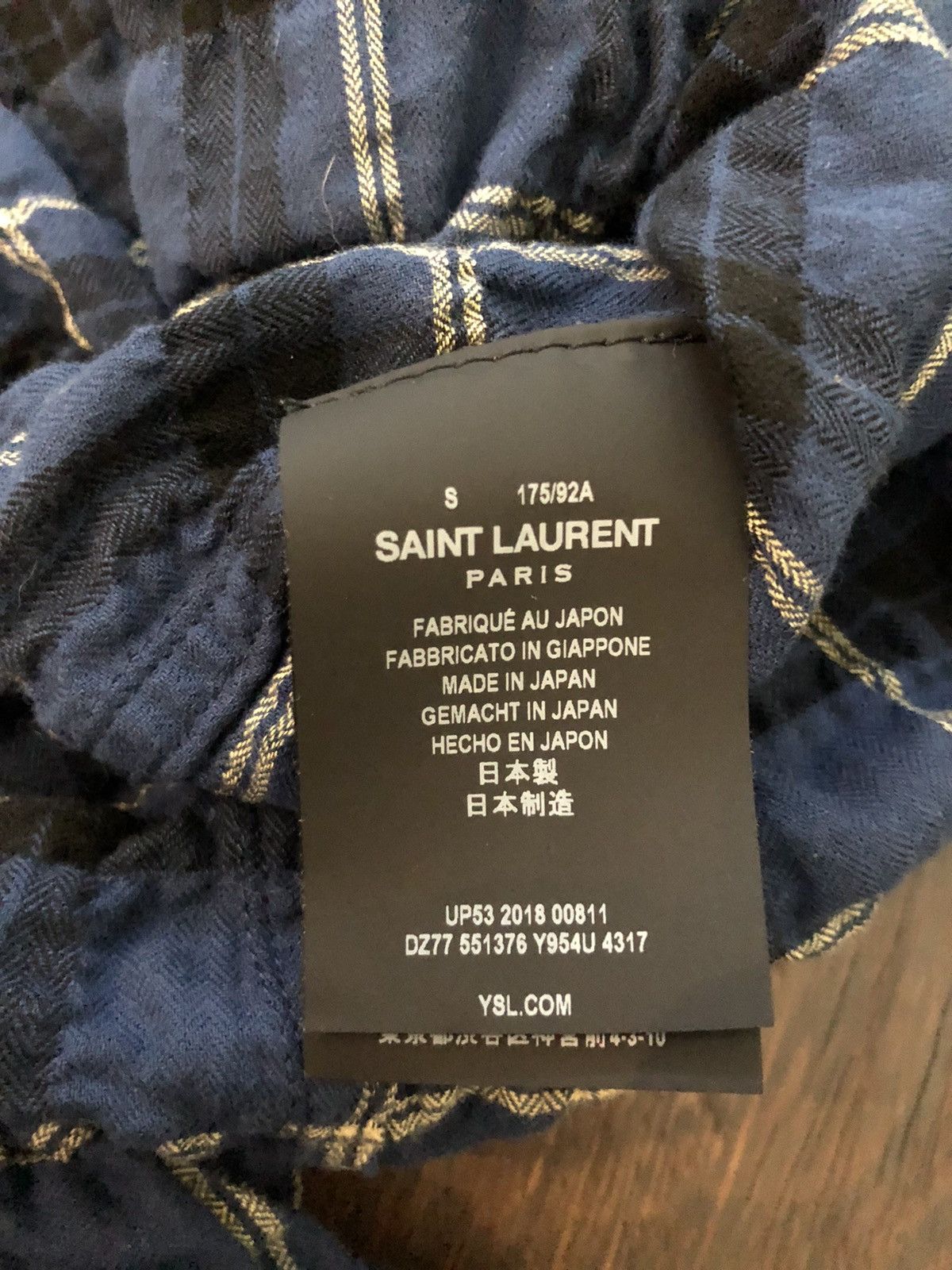 Saint Laurent Paris Saint Laurent Flannel Shirt Size US S / EU 44-46 / 1 - 5 Thumbnail