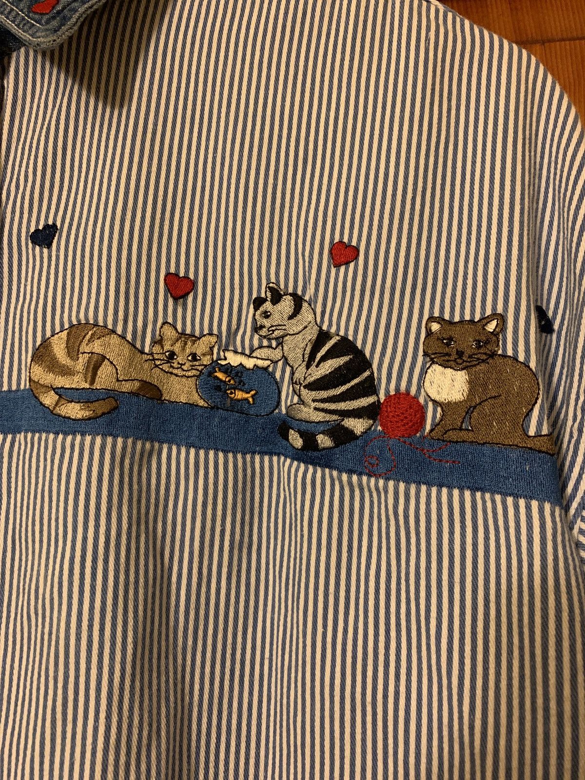 Vintage *RARE* Vintage Embroidered Cats Fun Shirt - Size Large Size US L / EU 52-54 / 3 - 3 Thumbnail