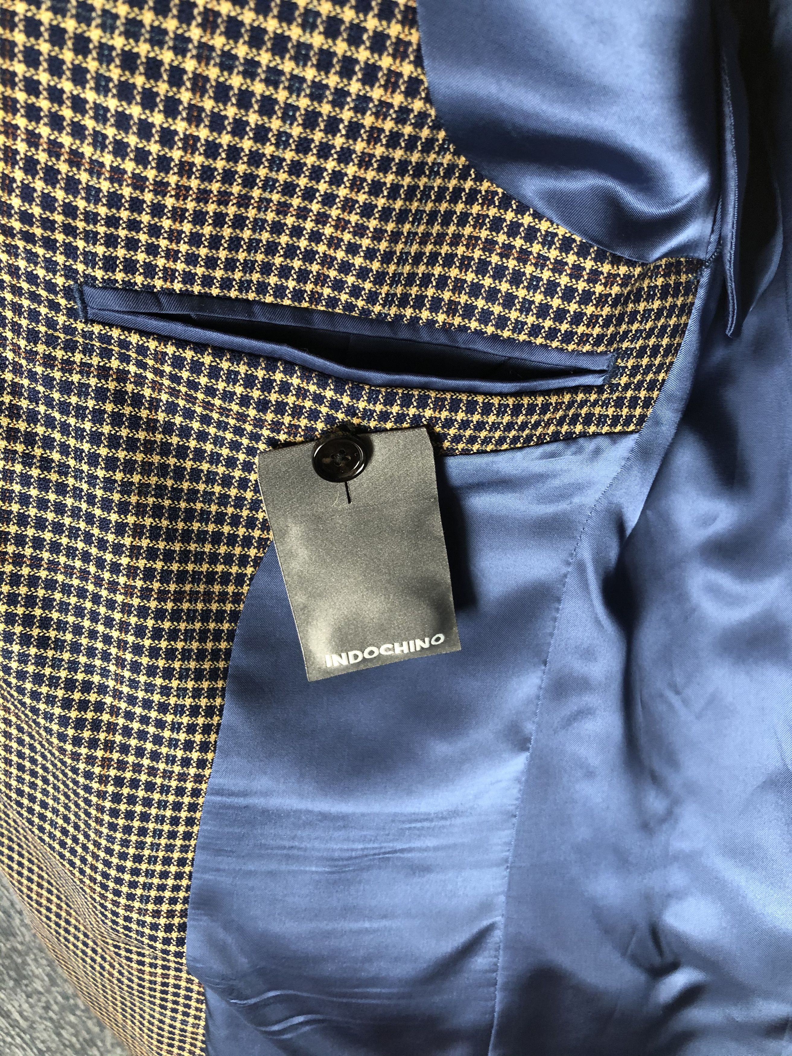 Indochino Navy Check Blazer