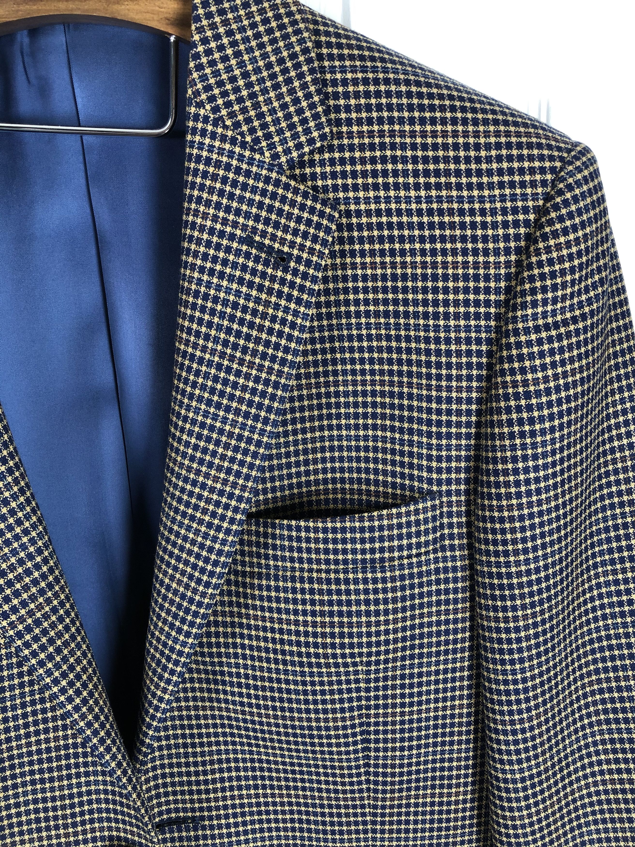 Indochino Navy Check Blazer