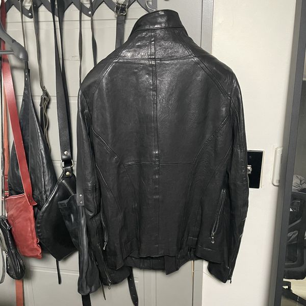 Julius Julius gothic rare high neck leather jacket | Grailed