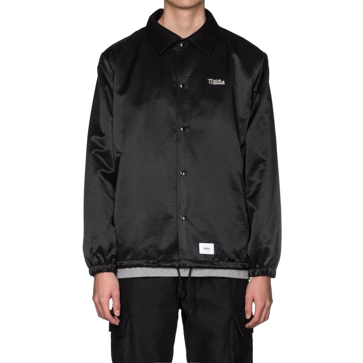 Wtaps WTAPS Greasers / Coaches Raco Satin Black Jacket Size US M / EU 48-50 / 2 - 5 Thumbnail