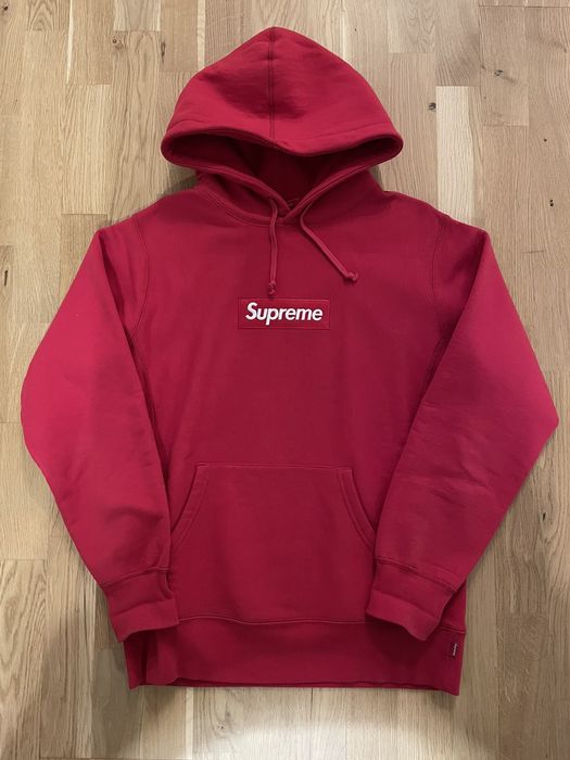 Supreme red on 2025 red box logo hoodie