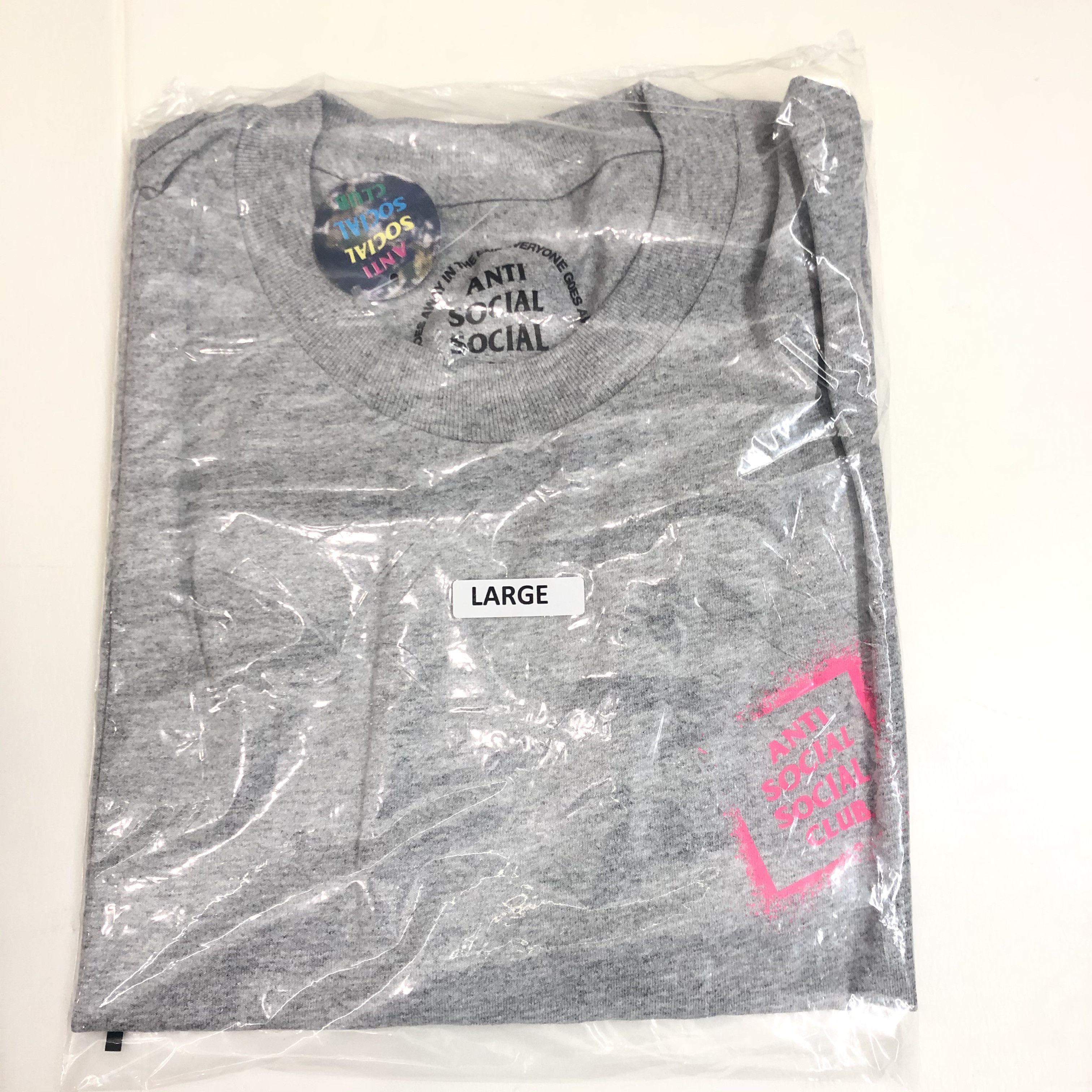Anti Social Social Club DS Pink ASSC Toy Grey Tee BAPE KITH KAWS FTP FOG CDG VLONE Size US L / EU 52-54 / 3 - 2 Thumbnail