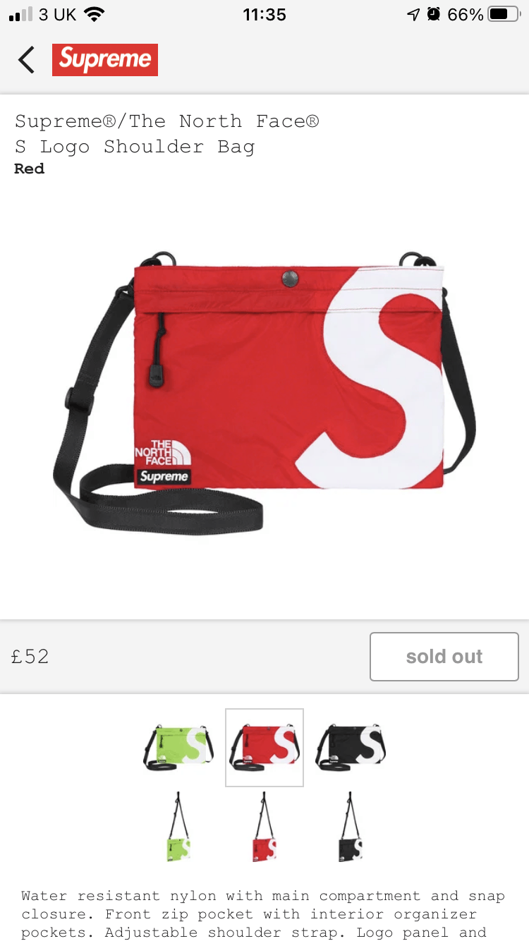 Supreme The North Face S Logo Shoulder Bag