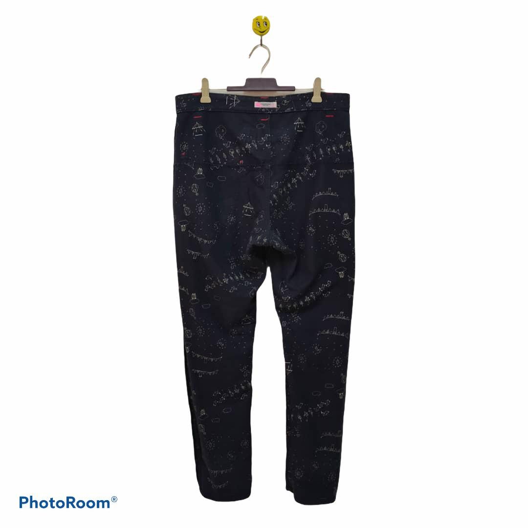 Designer pou dou dou pants trouser art animal motive Size US 33 - 5 Thumbnail