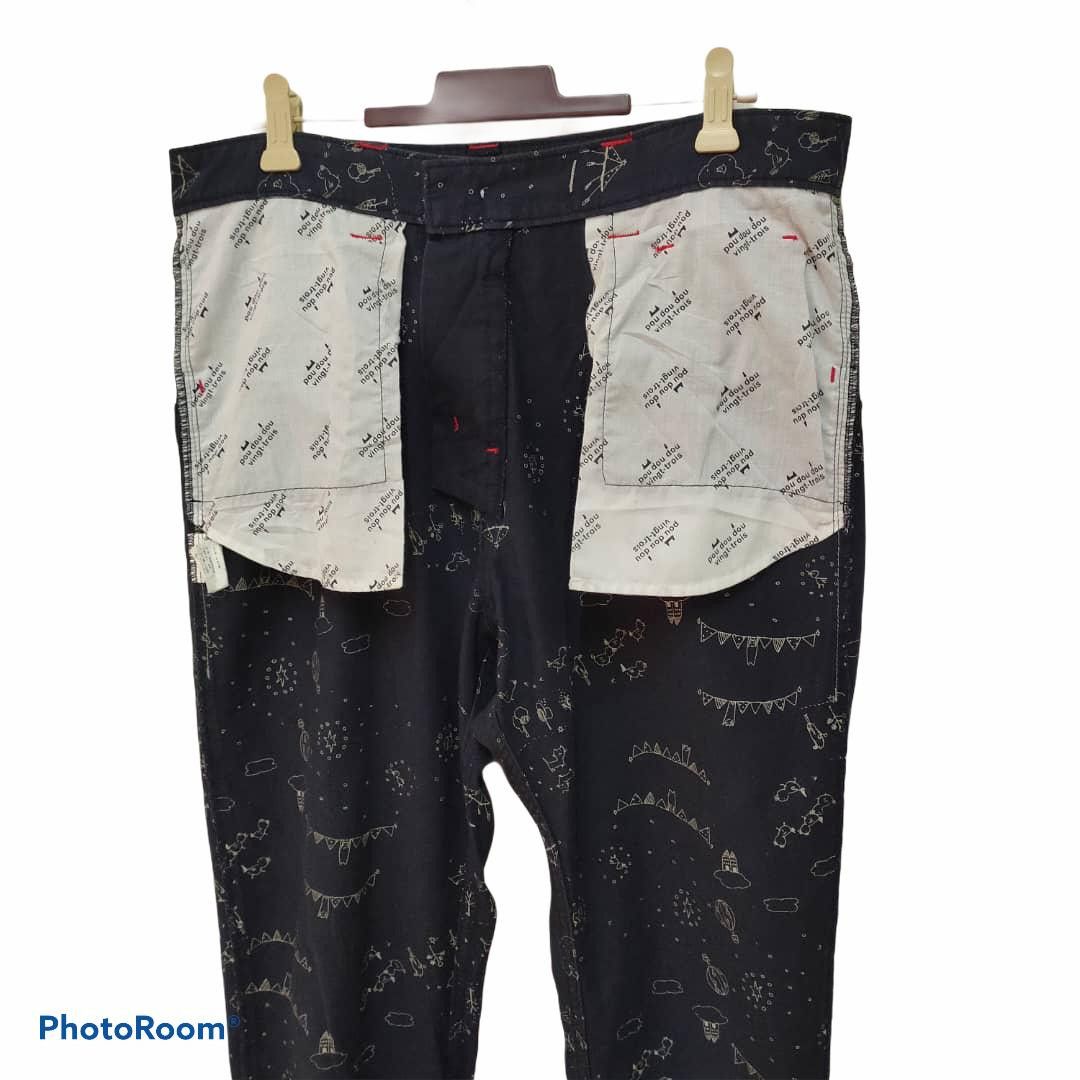 Designer pou dou dou pants trouser art animal motive Size US 33 - 7 Thumbnail