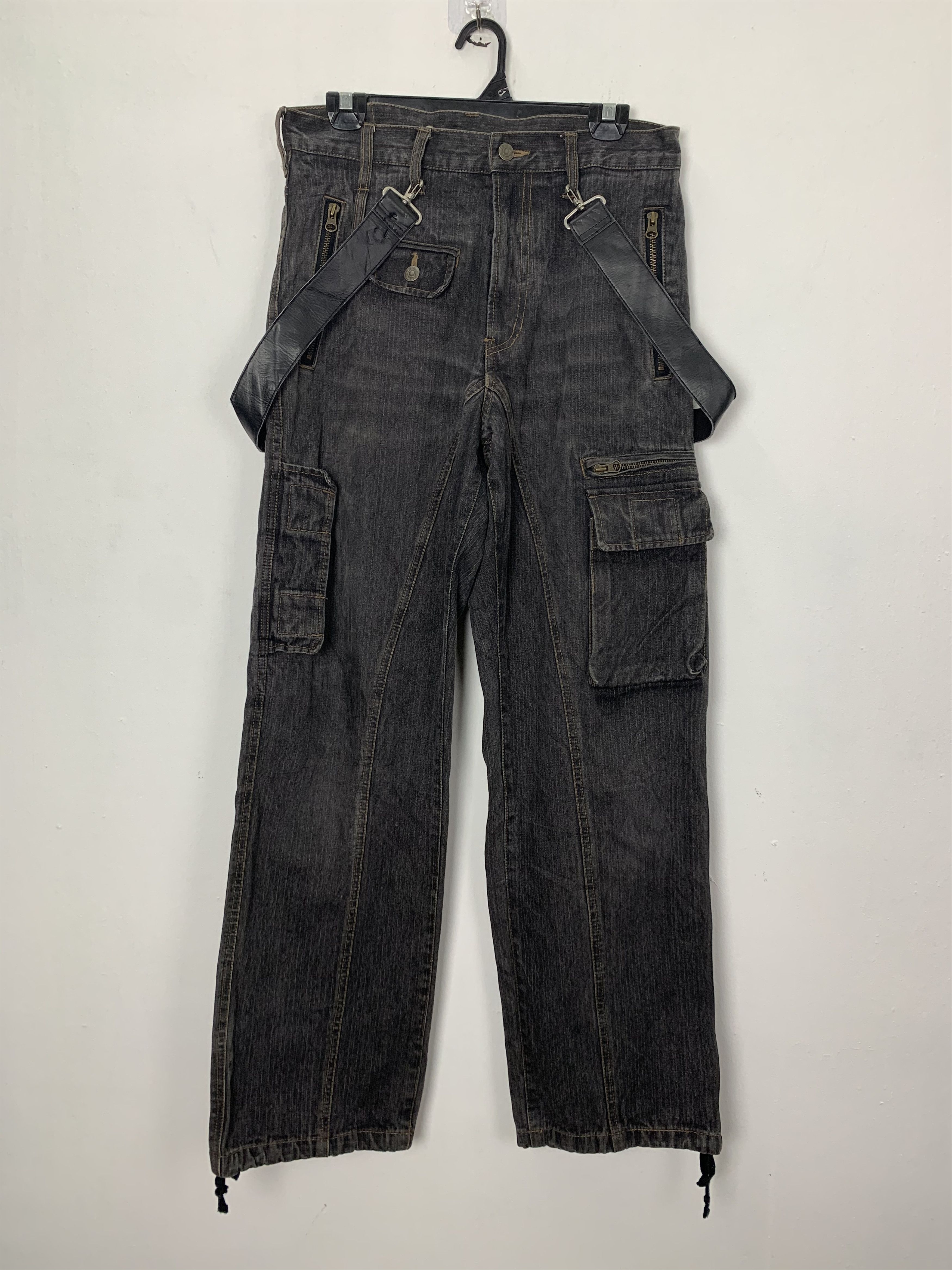 Archival Clothing PPFM Denim cargo multi pocket overall workwear Pants ...