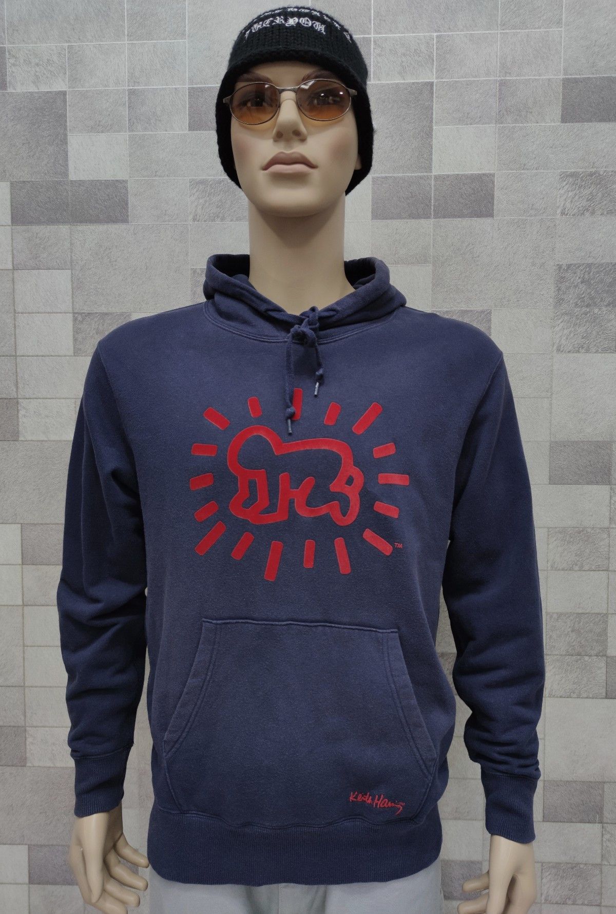 Keith Haring KEITH HARING Special Edition Art Khaki Navy Blue Hoodie Size US L / EU 52-54 / 3 - 2 Thumbnail