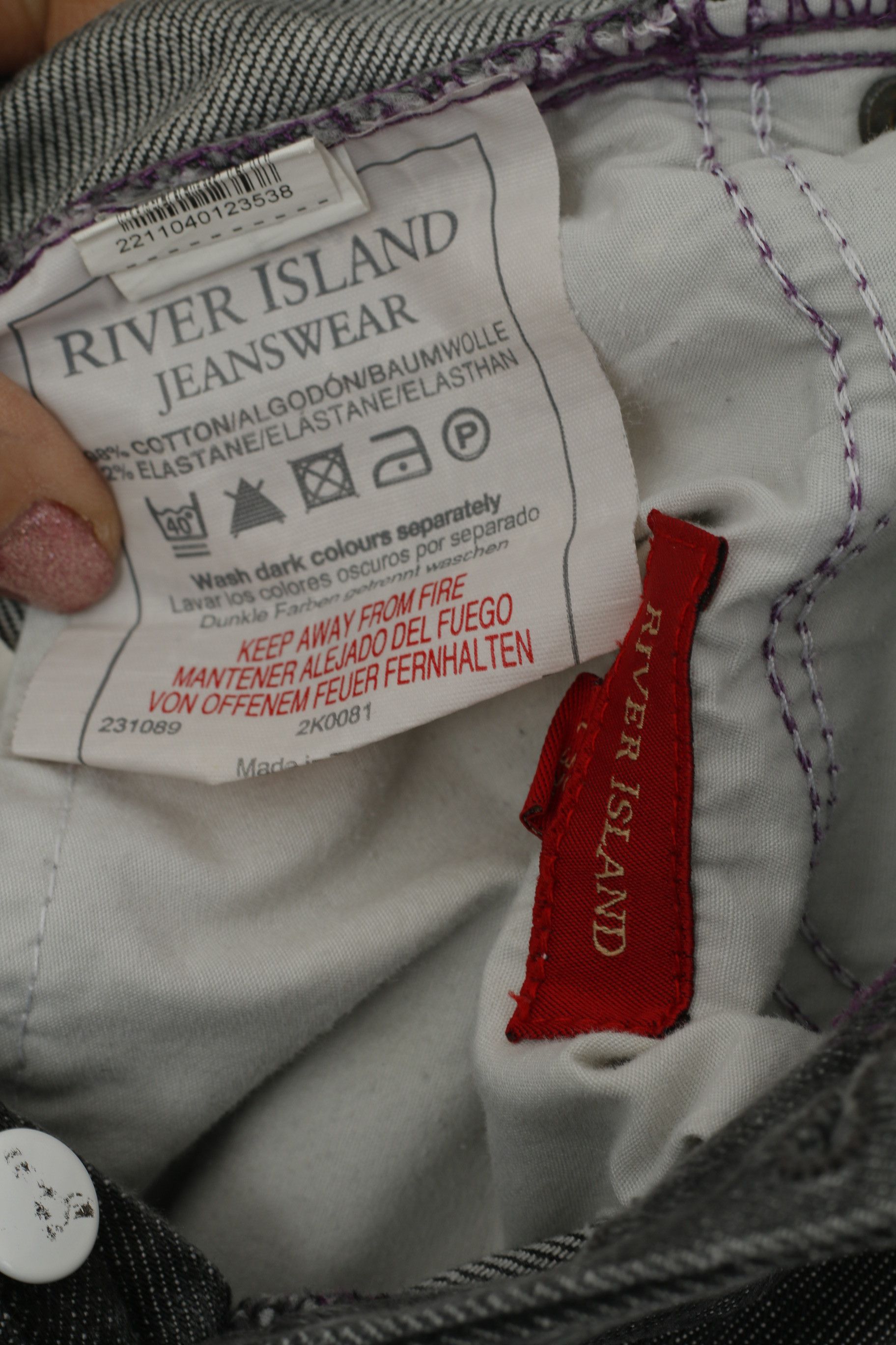 River Island River Island Men 30 Jeans Trousers Grey Blue Cotton 2831 Size US 30 / EU 46 - 3 Thumbnail