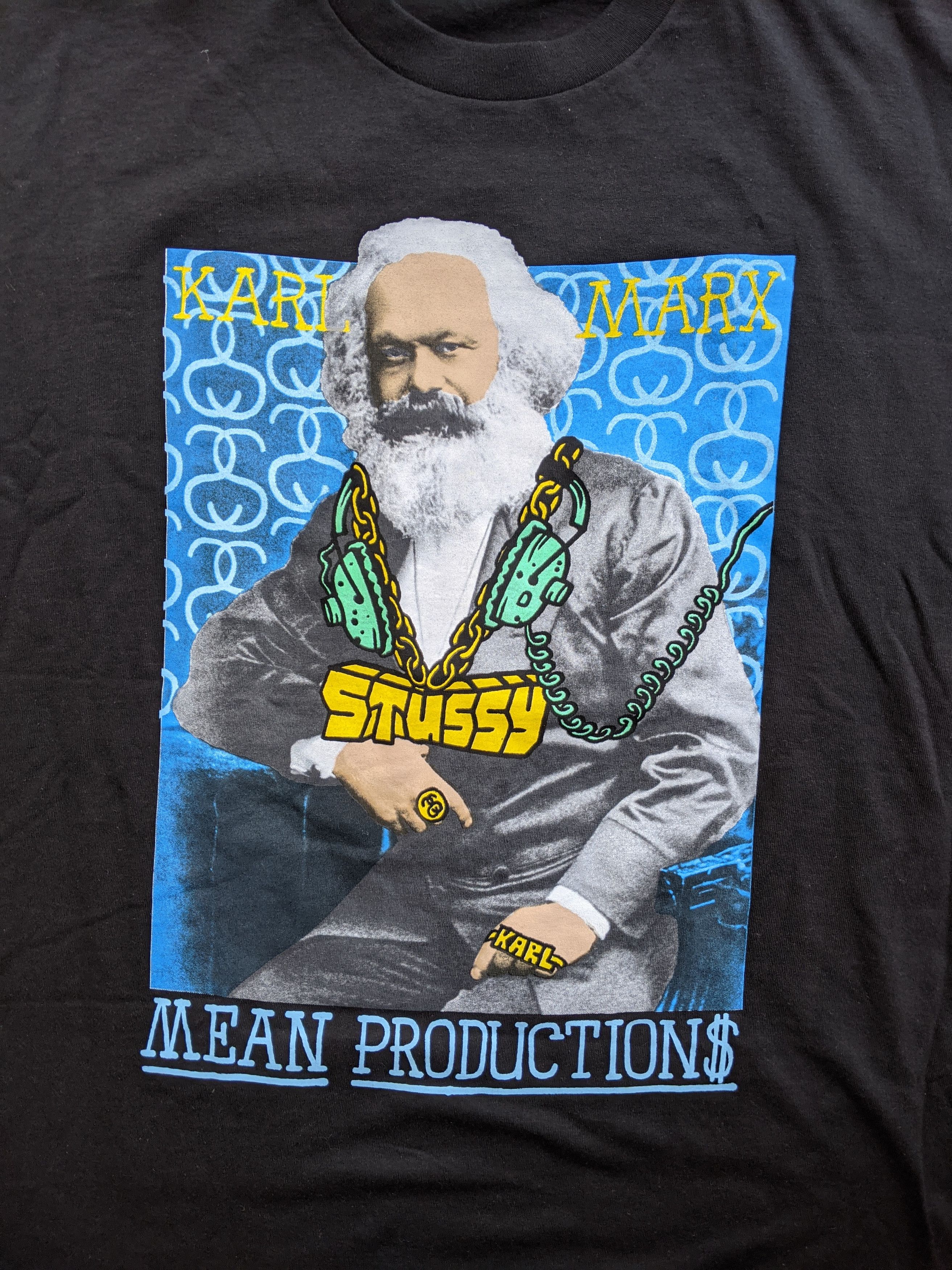 Stussy Stüssy Karl Marx Mean Productions t-shirt | Grailed