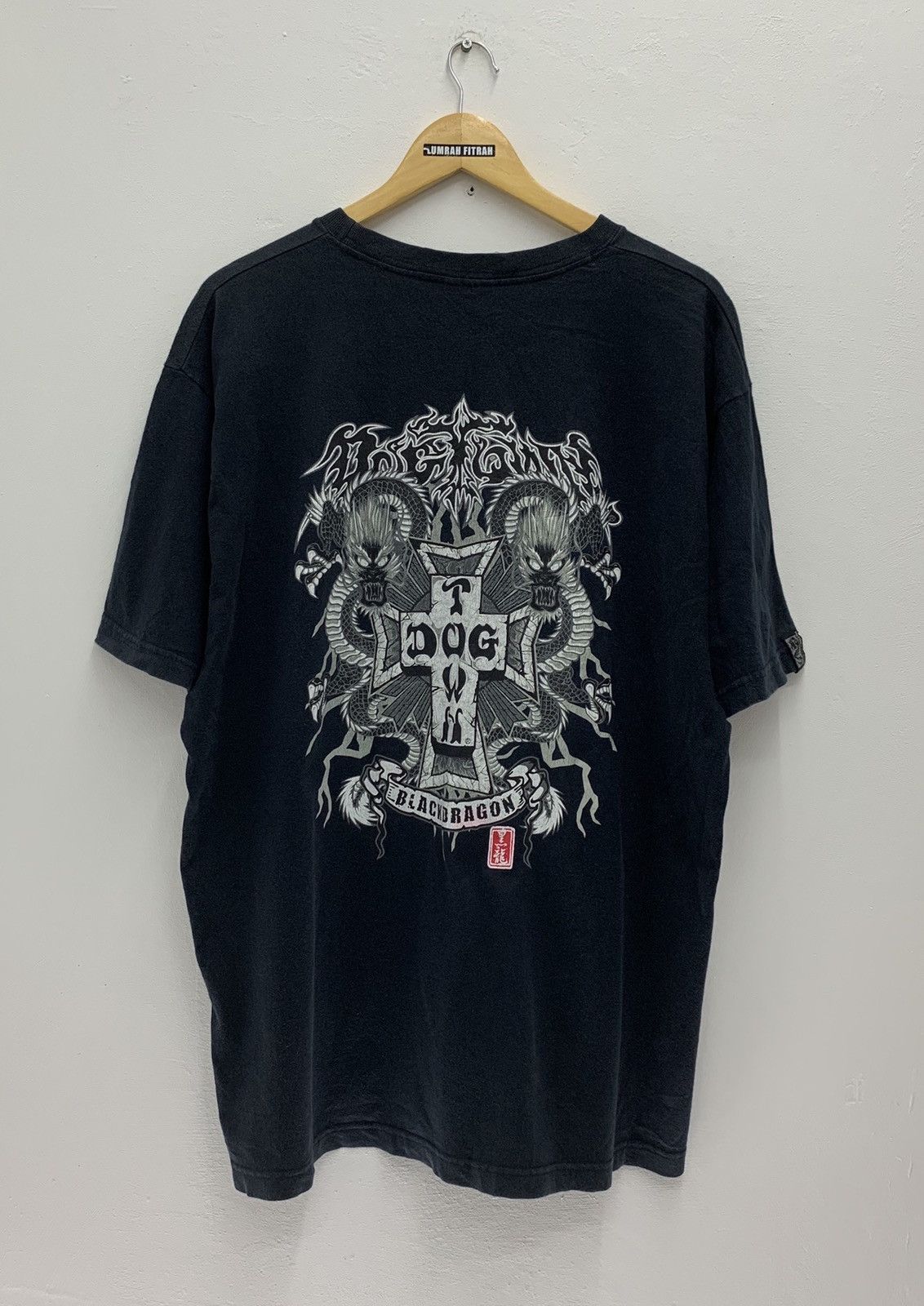 Vintage Vintage 90s DOGTOWN Black Dragon Tee Shirt Nice Design | Grailed