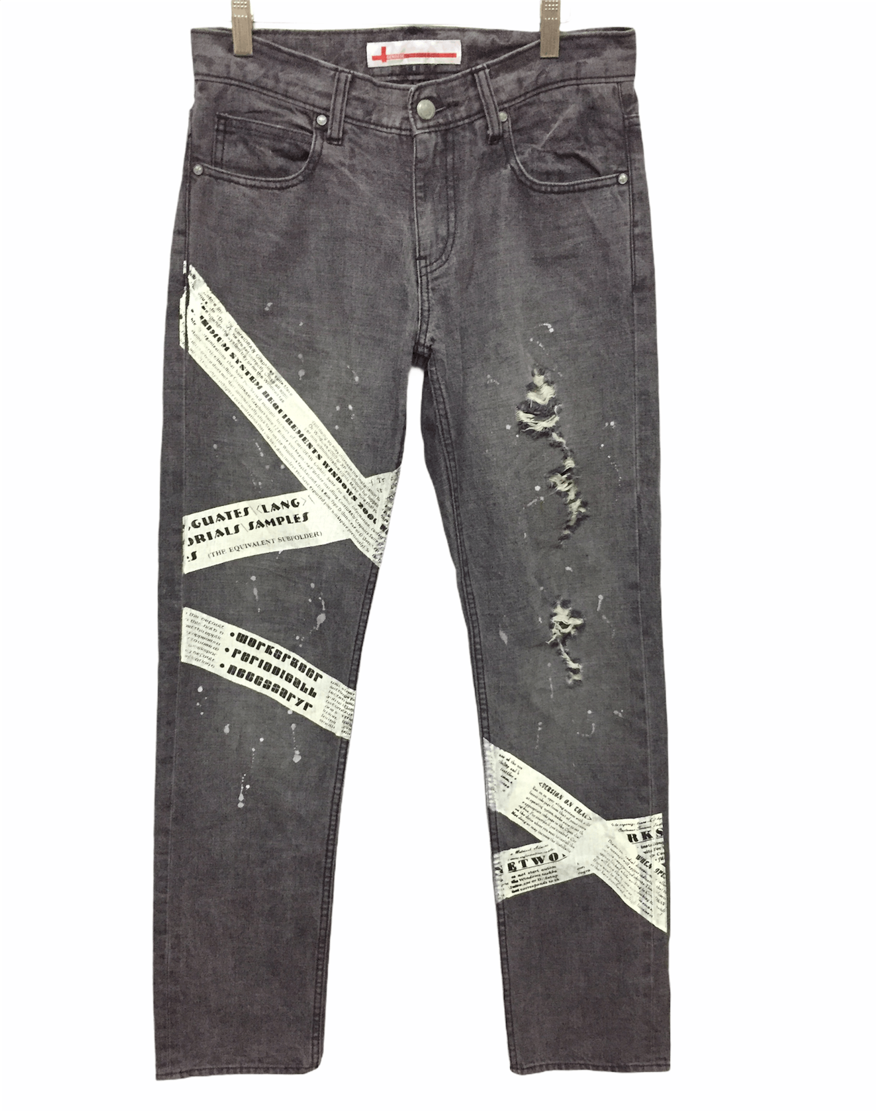 Beauty Beast × Lad Musician GENOESE Japan Cros Newspaper Distressed pants Size US 30 / EU 46 - 2 Thumbnail
