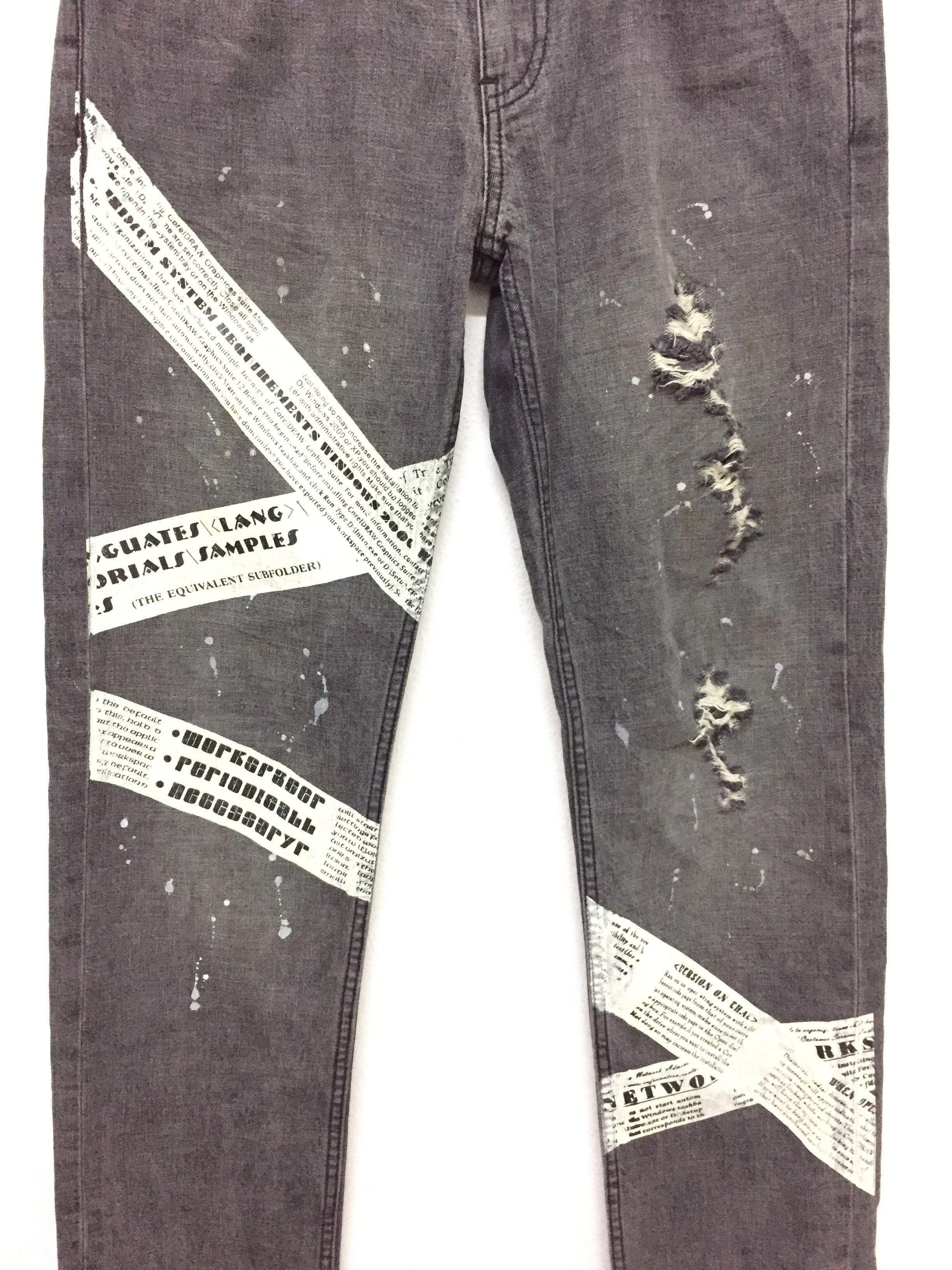 Beauty Beast × Lad Musician GENOESE Japan Cros Newspaper Distressed pants Size US 30 / EU 46 - 4 Thumbnail