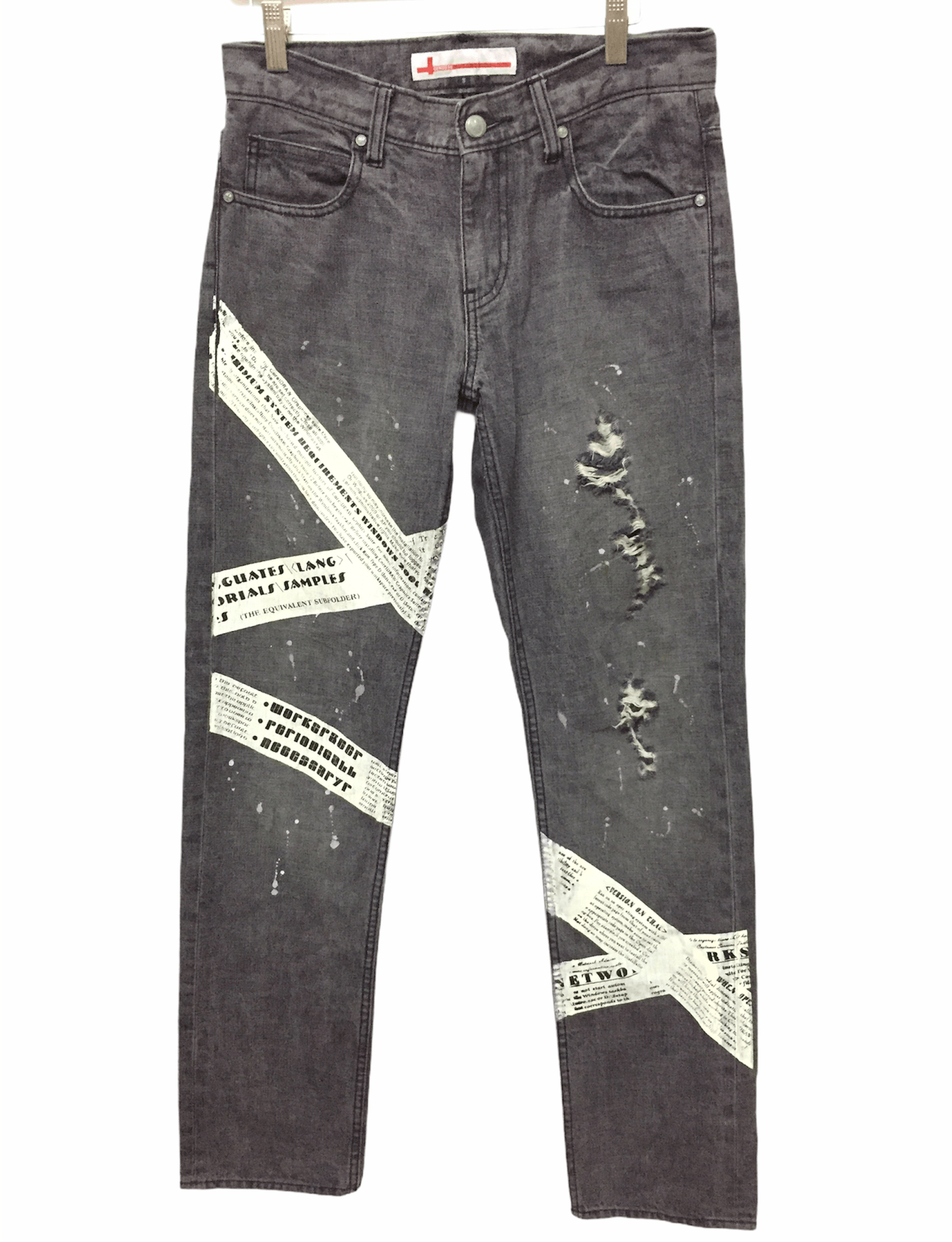 Beauty Beast × Lad Musician GENOESE Japan Cros Newspaper Distressed pants Size US 30 / EU 46 - 1 Thumbnail