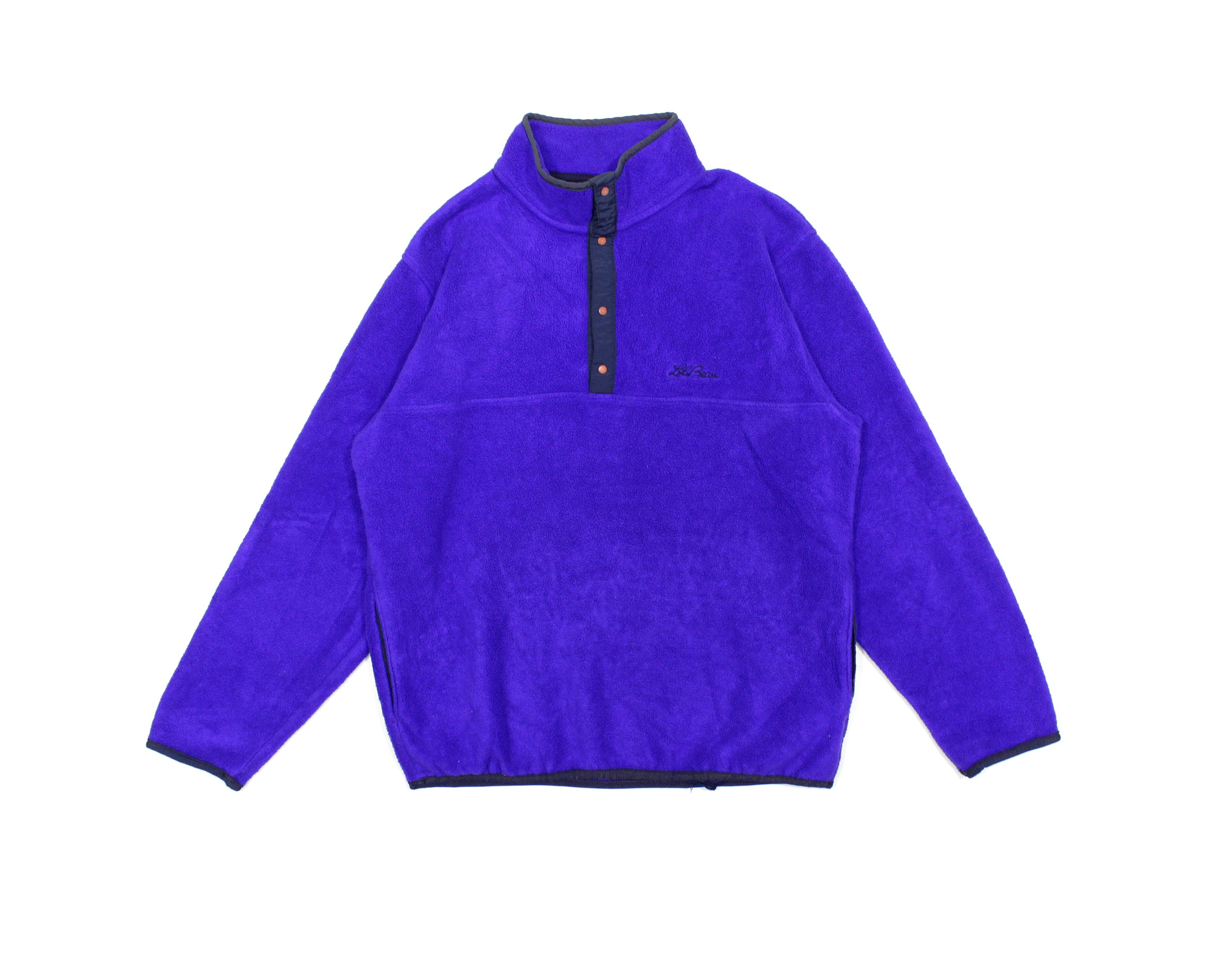 L.L. Bean 90S Logo Snap T Fleece Vintage Size US M / EU 48-50 / 2 - 1 Thumbnail