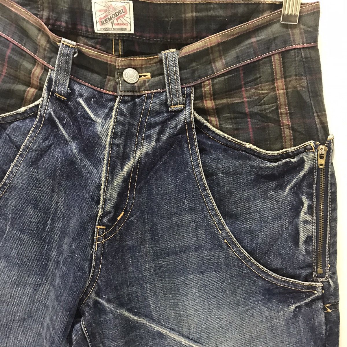 Japanese Brand Connect Remodel Denim Jeans Double layer Hybrid Size US 31 - 8 Thumbnail