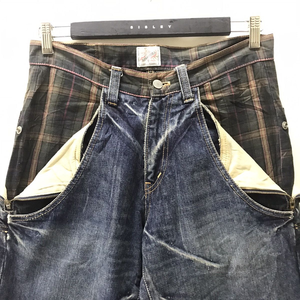 Japanese Brand Connect Remodel Denim Jeans Double layer Hybrid Size US 31 - 3 Thumbnail