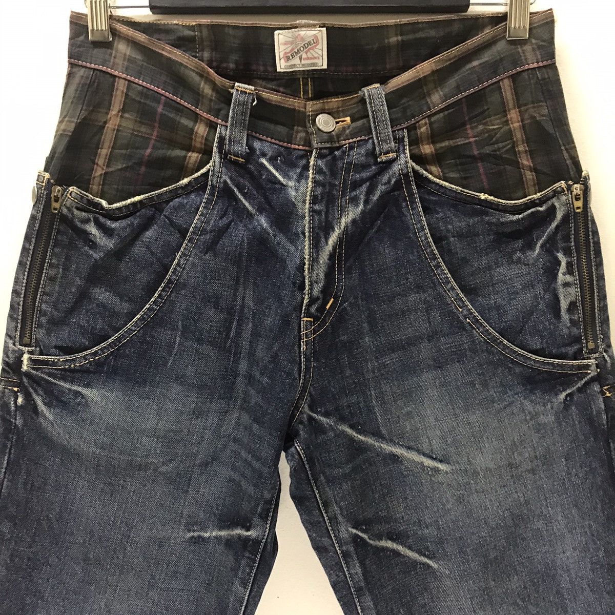 Japanese Brand Connect Remodel Denim Jeans Double layer Hybrid Size US 31 - 5 Thumbnail