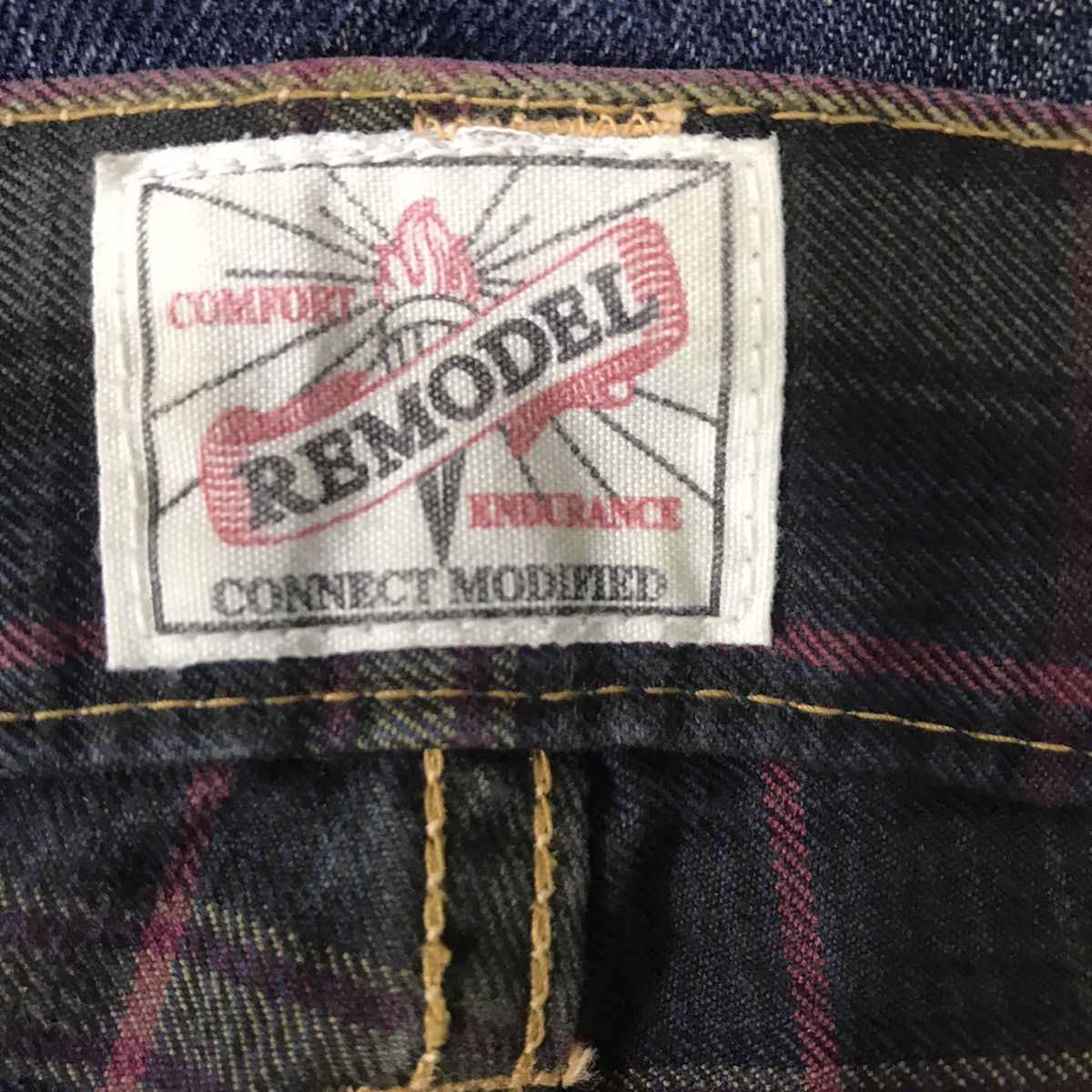 Japanese Brand Connect Remodel Denim Jeans Double layer Hybrid Size US 31 - 20 Thumbnail