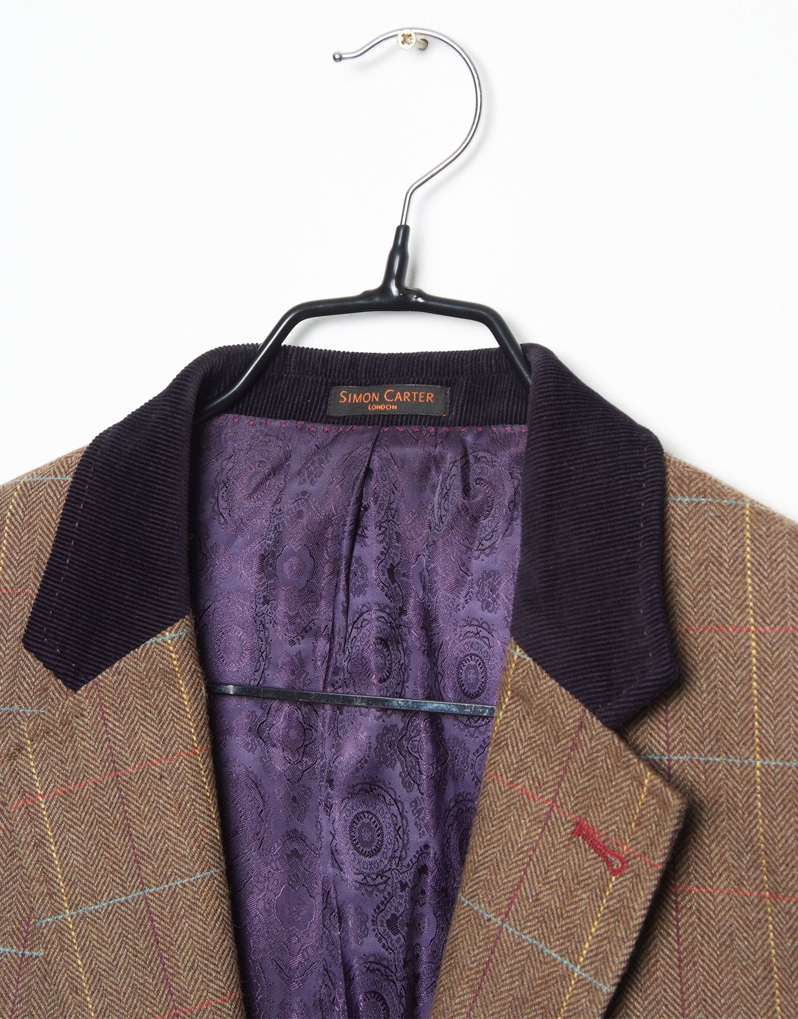 Simon Carter Simon Carter Wool Plaid Check 2 Button Blazer Jacket Size 42R - 5 Thumbnail
