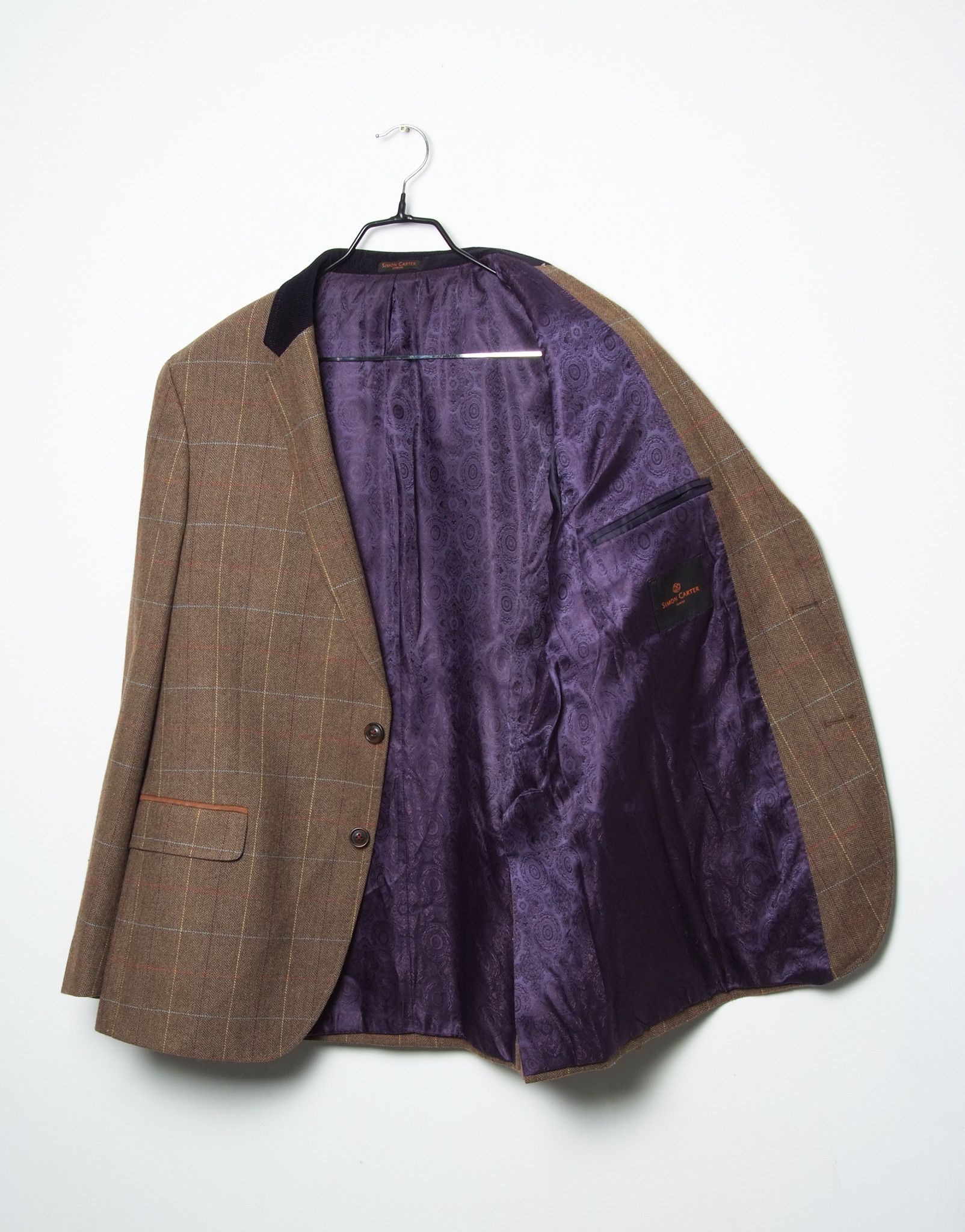 Simon Carter Simon Carter Wool Plaid Check 2 Button Blazer Jacket Size 42R - 2 Thumbnail