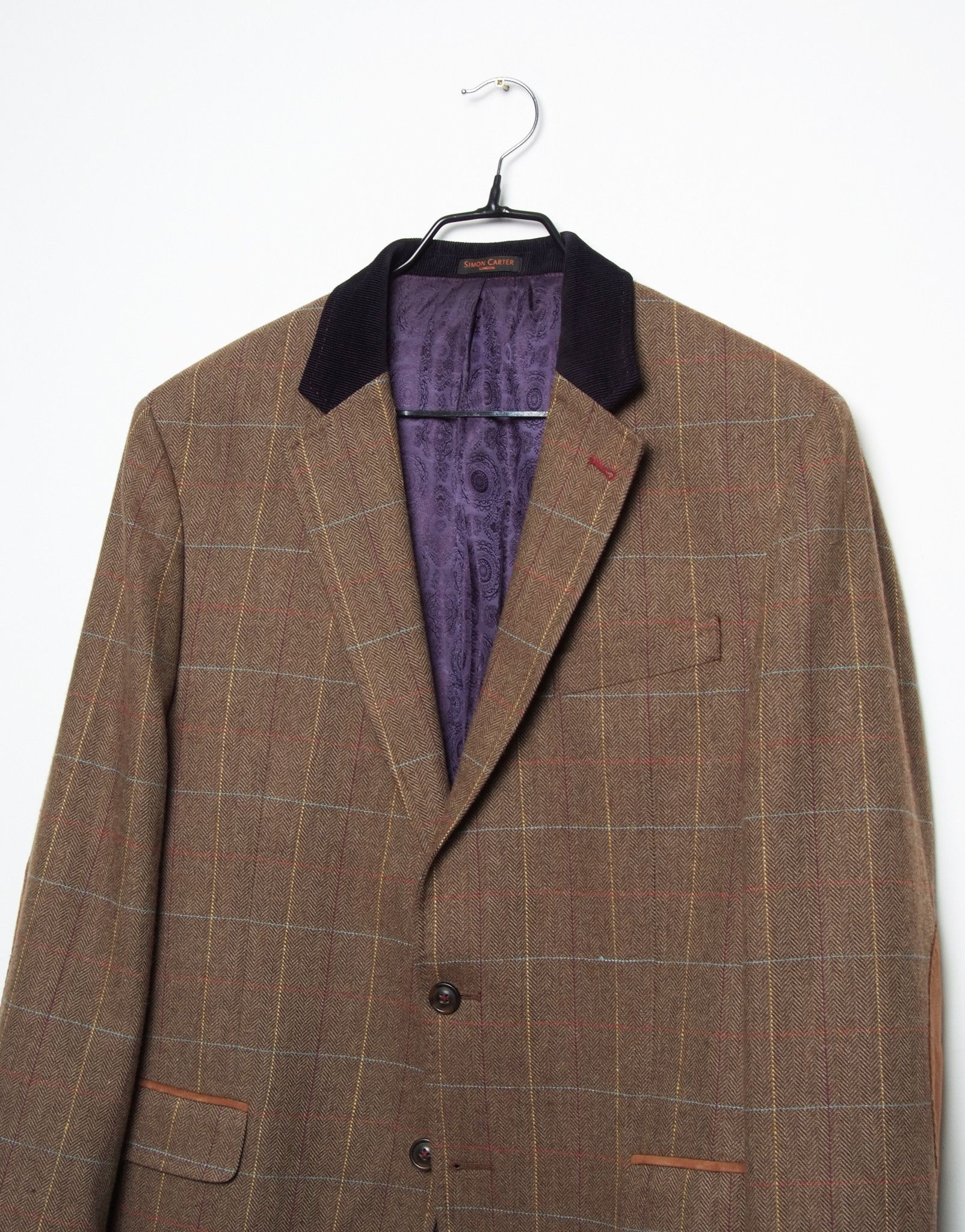 Simon Carter Simon Carter Wool Plaid Check 2 Button Blazer Jacket Size 42R - 4 Thumbnail