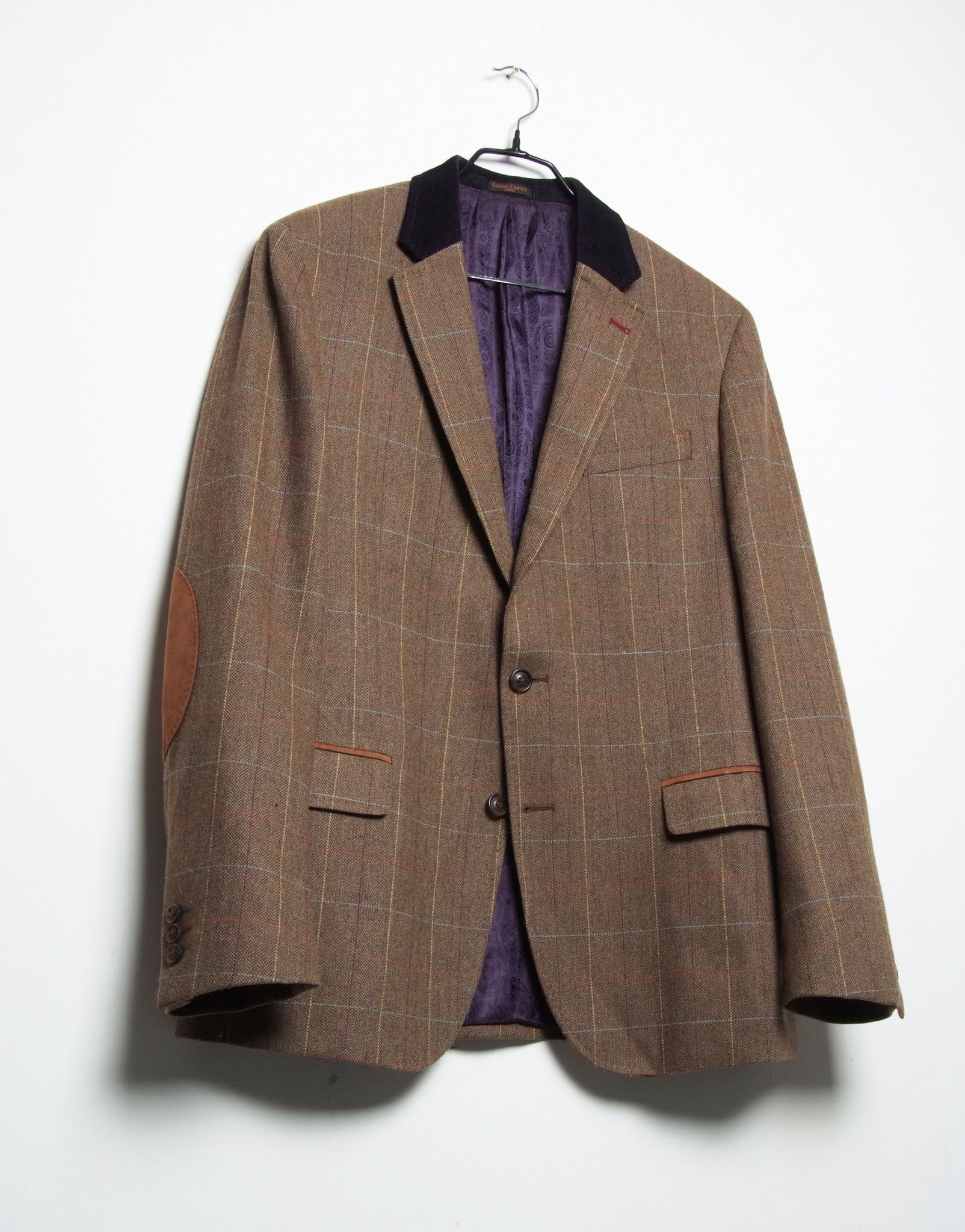 Simon Carter Simon Carter Wool Plaid Check 2 Button Blazer Jacket Size 42R - 1 Thumbnail